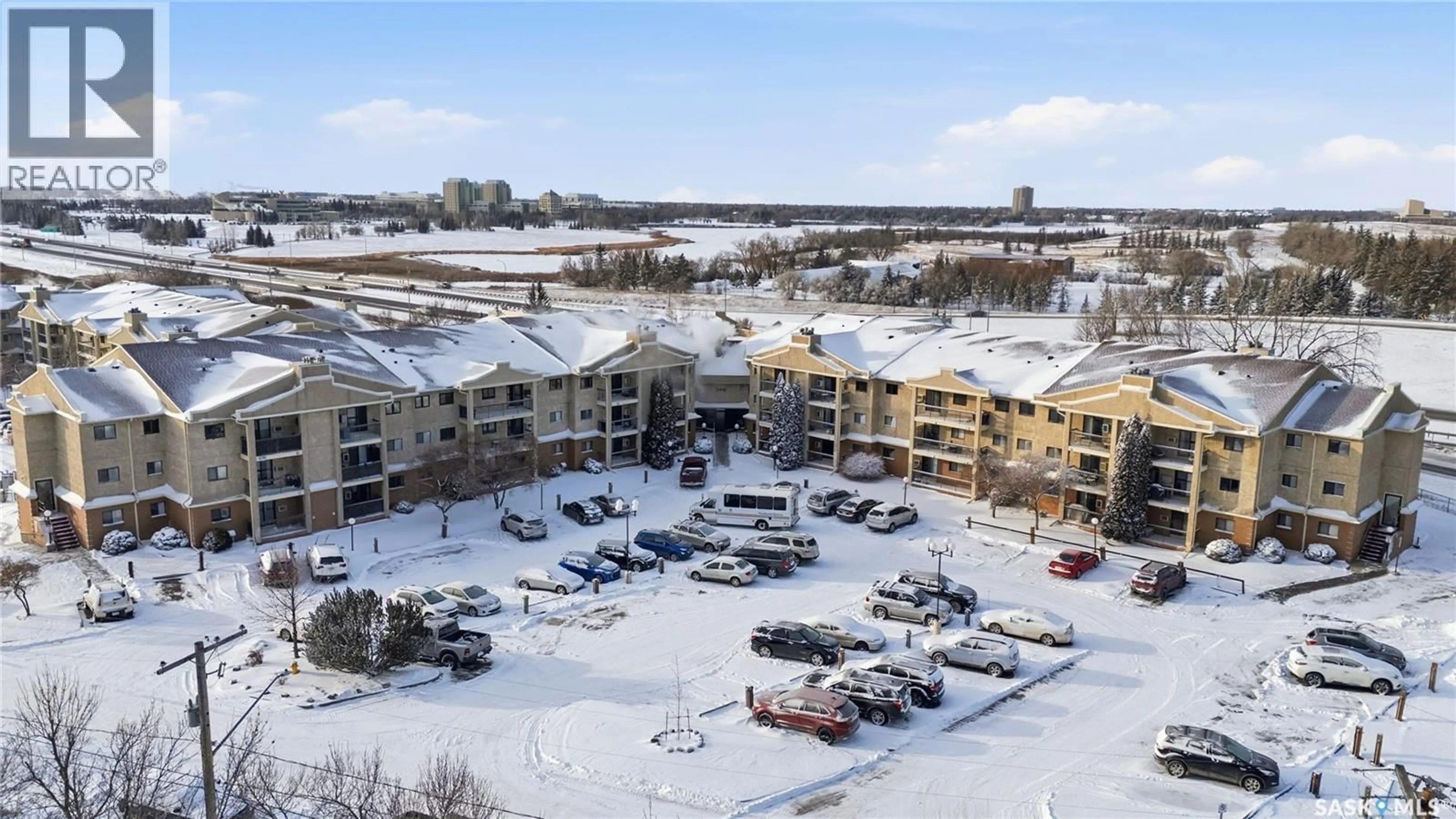 A pic from outside/outdoor area/front of a property/back of a property/a pic from drone, mountain view for 309 - 3410 PARK STREET, Regina Saskatchewan S4V2M8