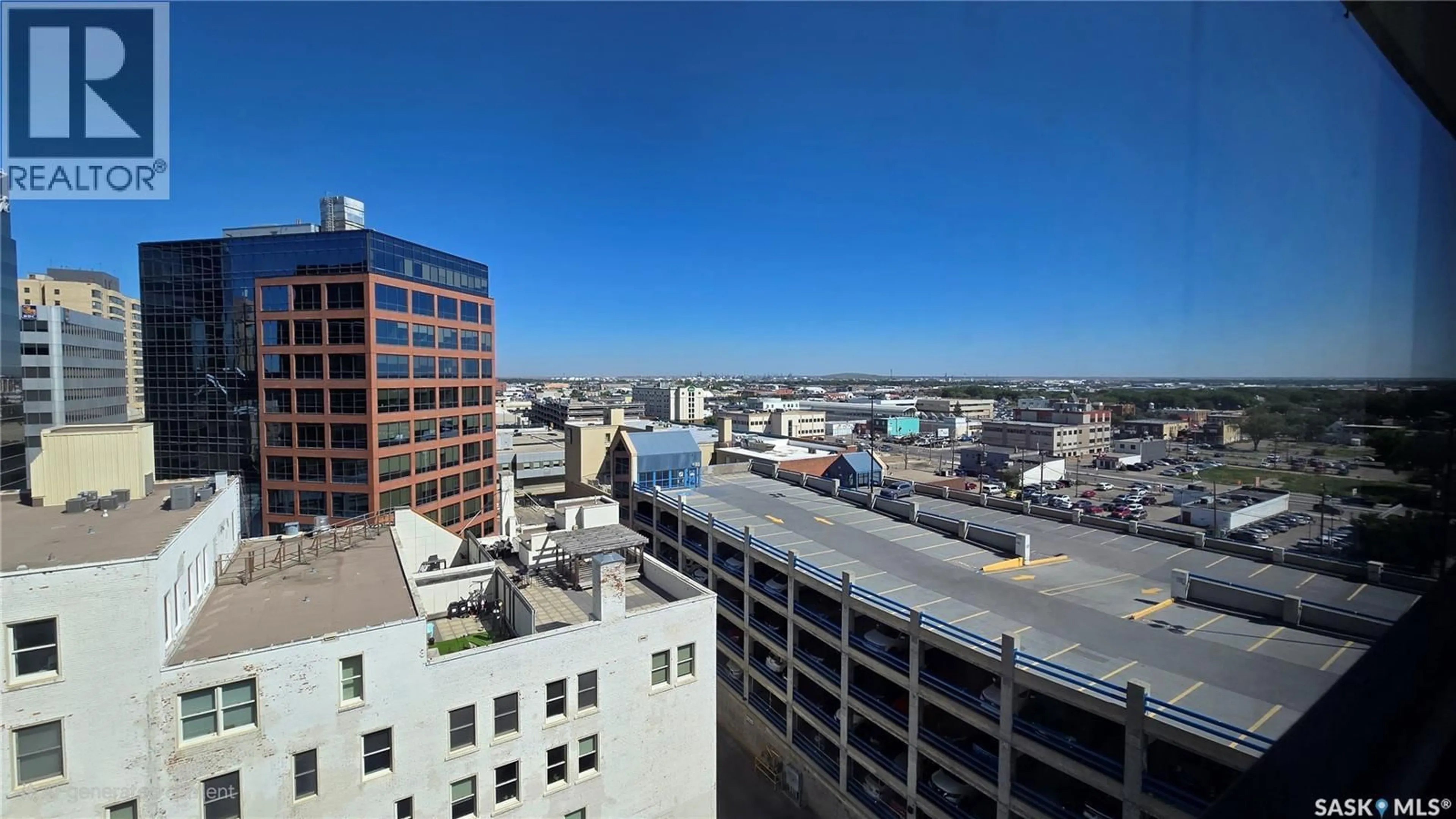A pic from outside/outdoor area/front of a property/back of a property/a pic from drone, city buildings view from balcony for 806 - 1867 HAMILTON STREET, Regina Saskatchewan S4P2C2