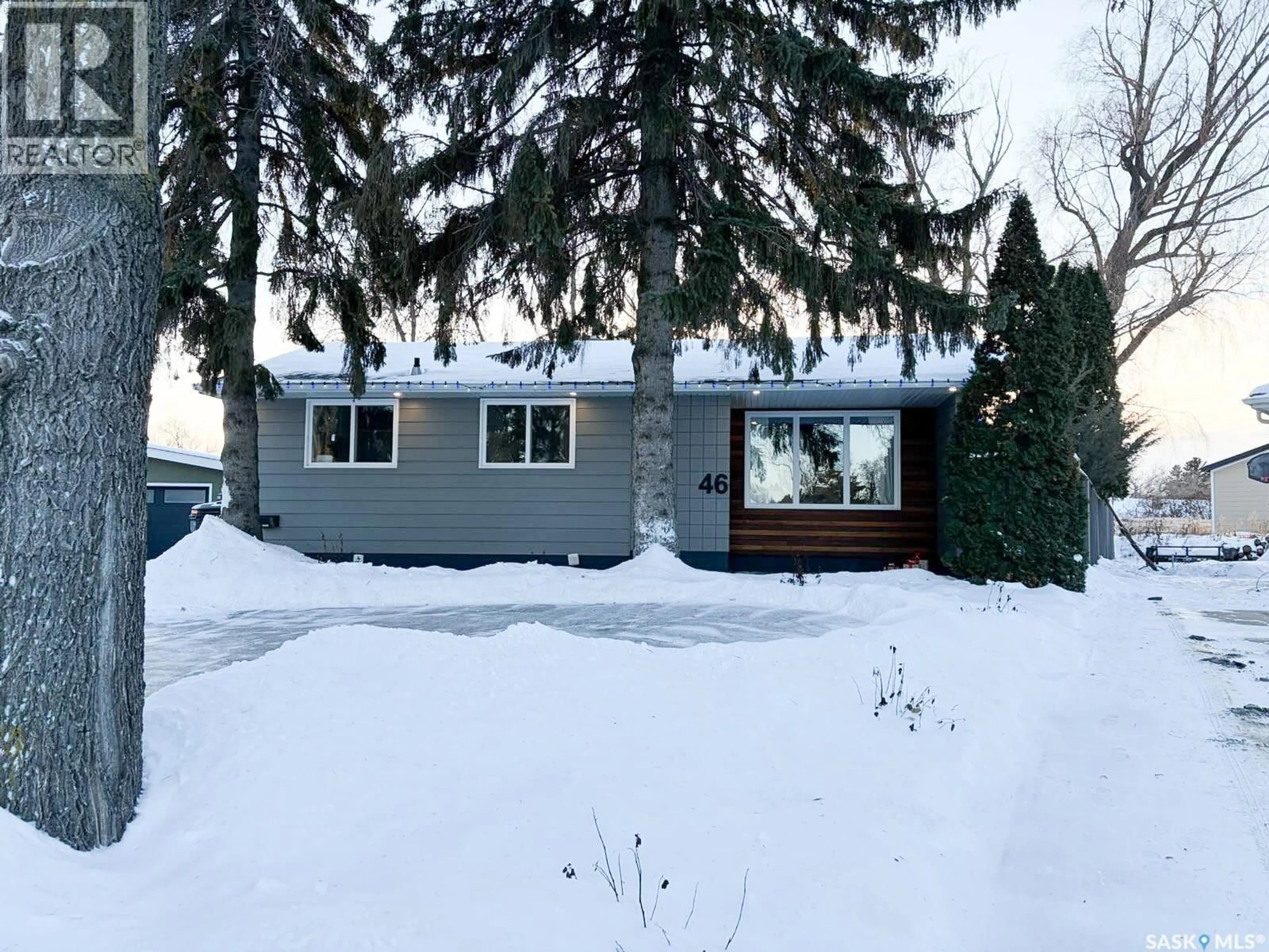 A pic from outside/outdoor area/front of a property/back of a property/a pic from drone, street for 46 PHILLIPS CRESCENT, Saskatoon Saskatchewan S7H3N1