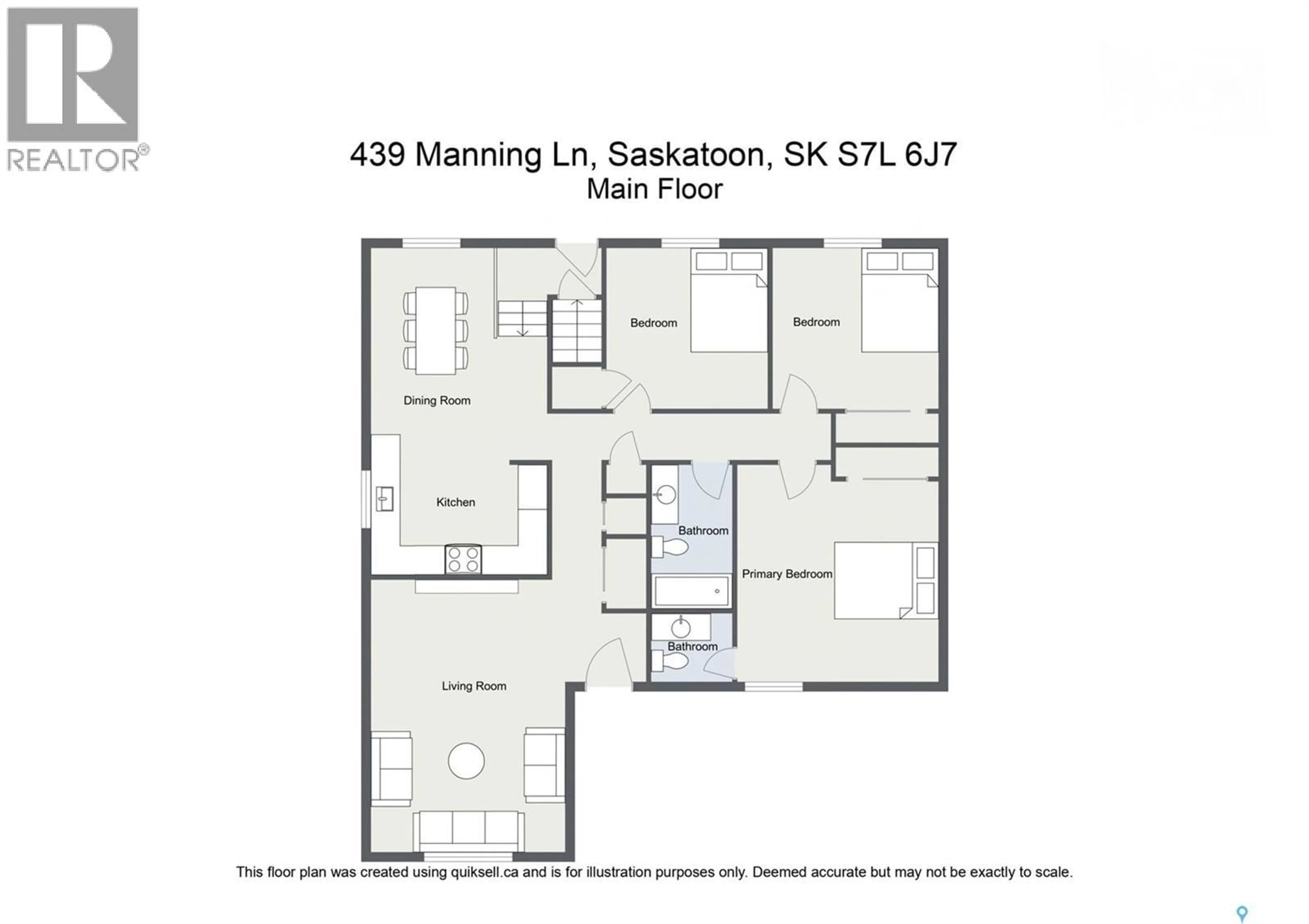 Floor plan for 439 MANNING LANE, Saskatoon Saskatchewan S7L6J7