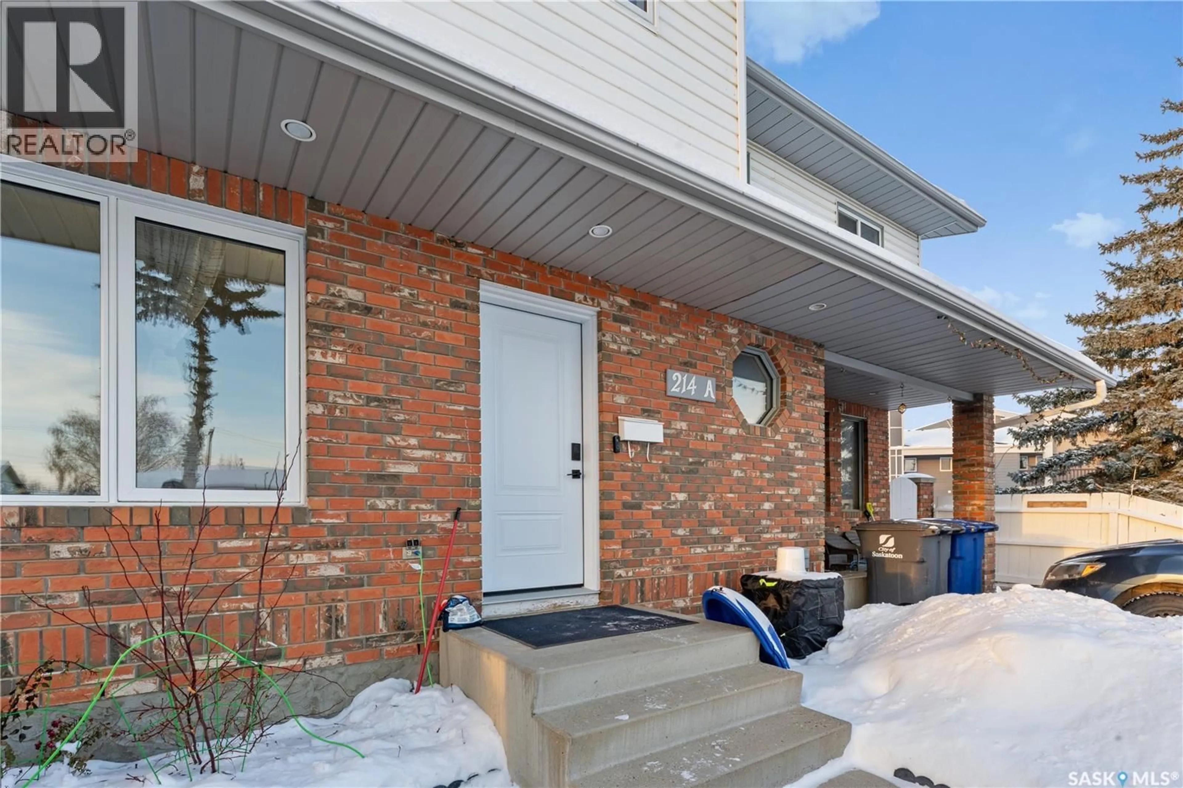 Home with brick exterior material, street for A - 214 GRANT STREET, Saskatoon Saskatchewan S7N2A3