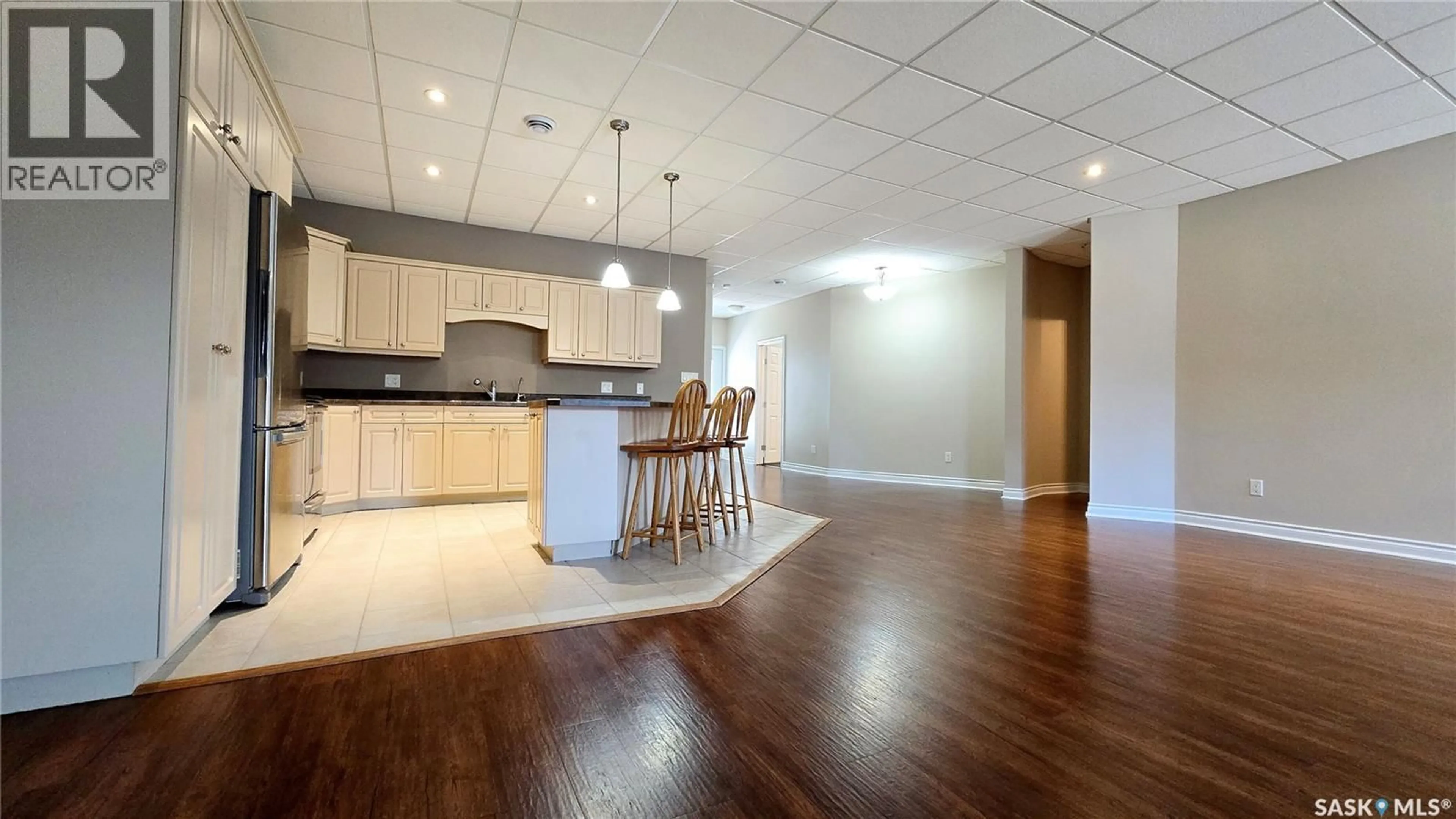 Open concept kitchen, wood/laminate floor for 2 - 3 FRASER AVENUE, Craven Saskatchewan S0G0W0