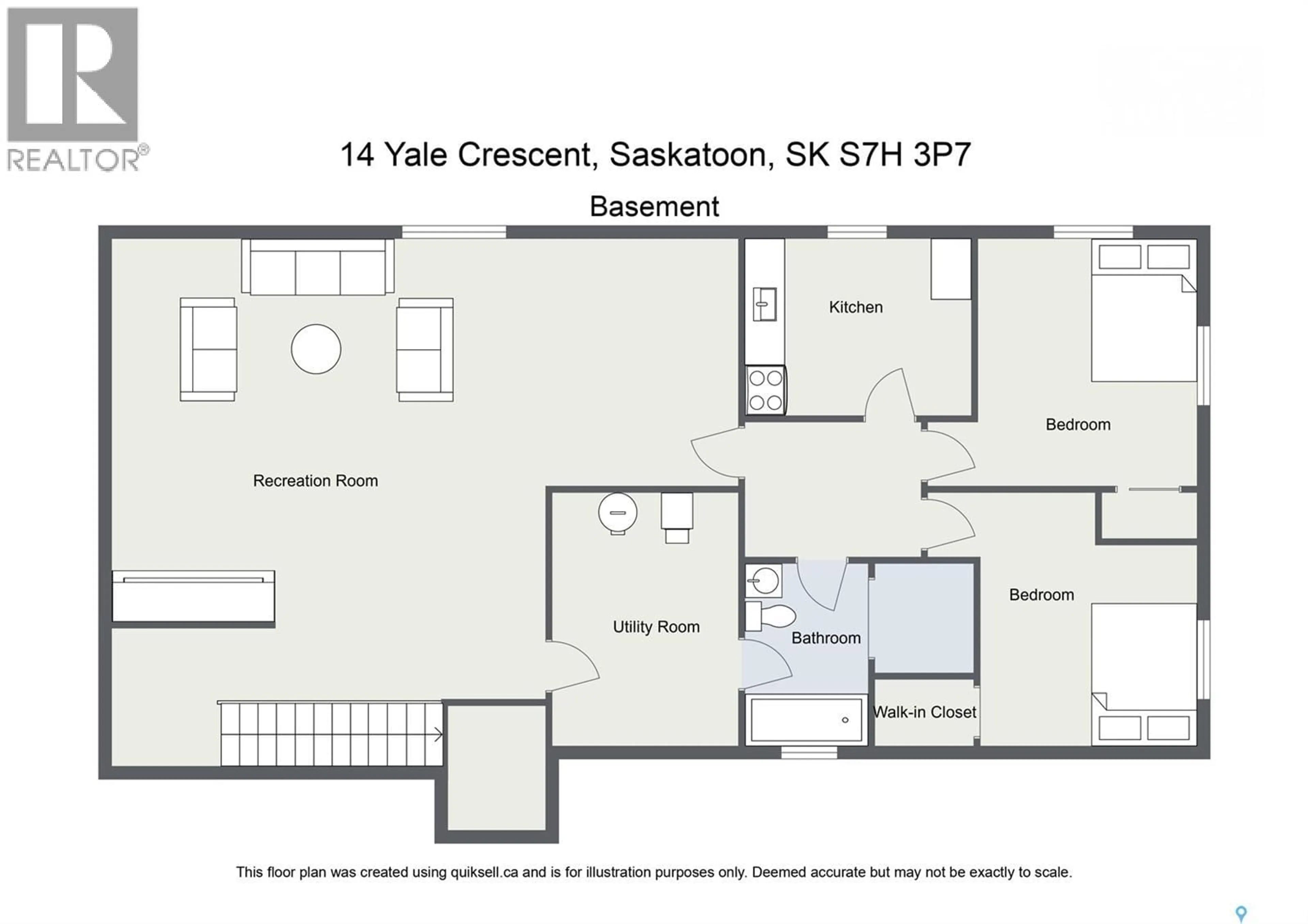 Floor plan for 14 YALE CRESCENT, Saskatoon Saskatchewan S7H3P7