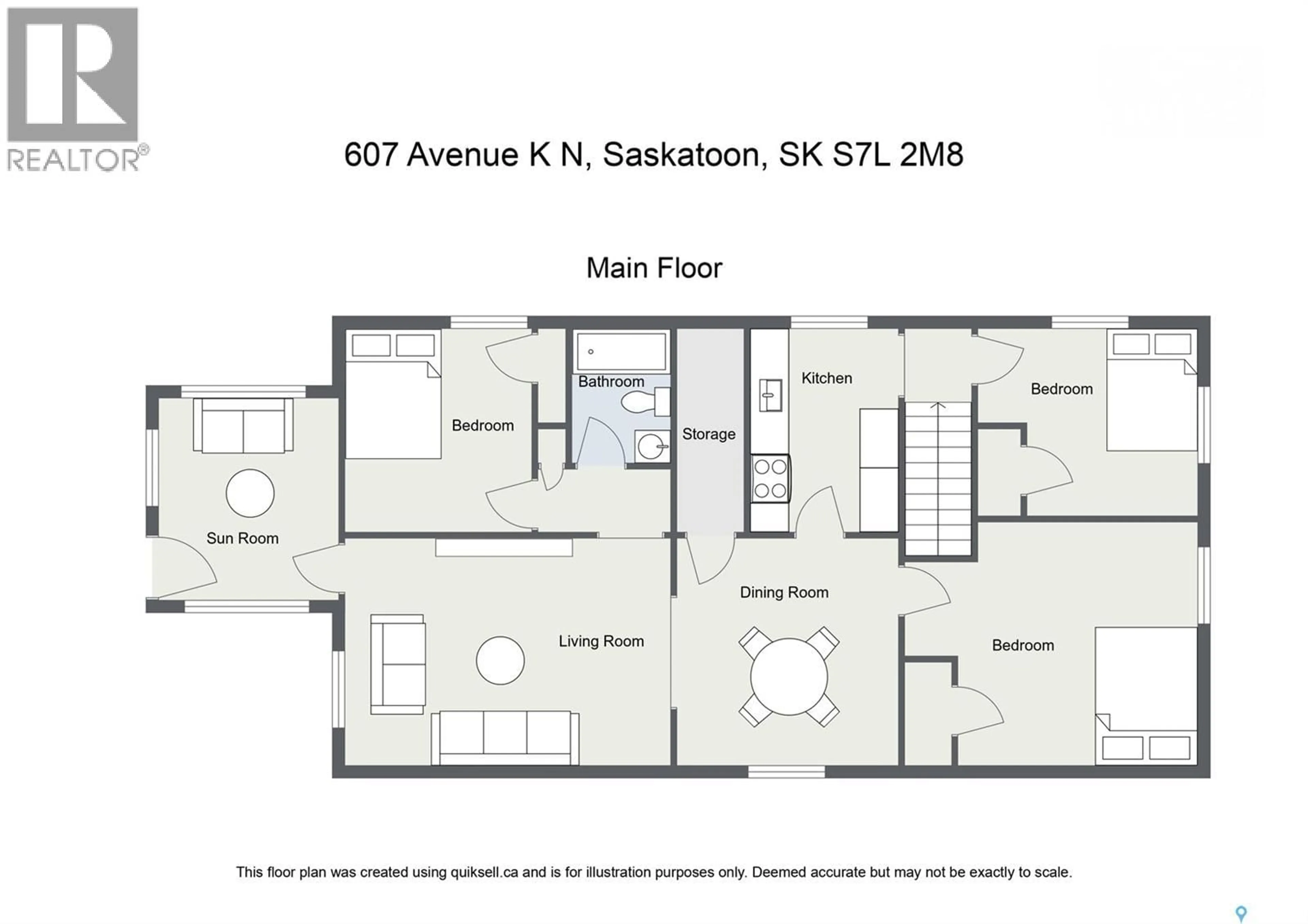Floor plan for 607 K AVENUE, Saskatoon Saskatchewan S7L2M8