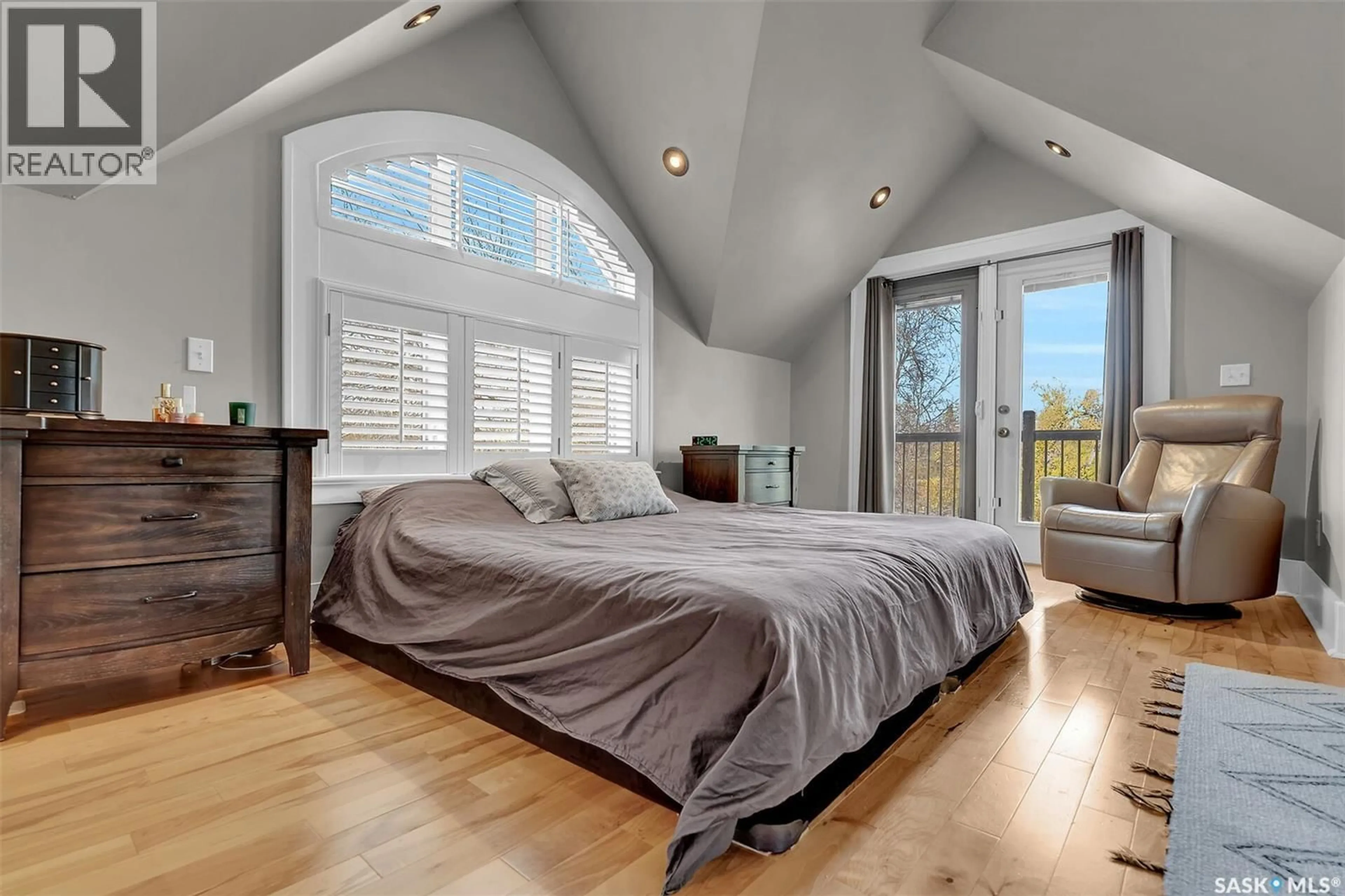 Bedroom with bed, wood/laminate floor for 2736 REGINA AVENUE, Regina Saskatchewan S4S0G5