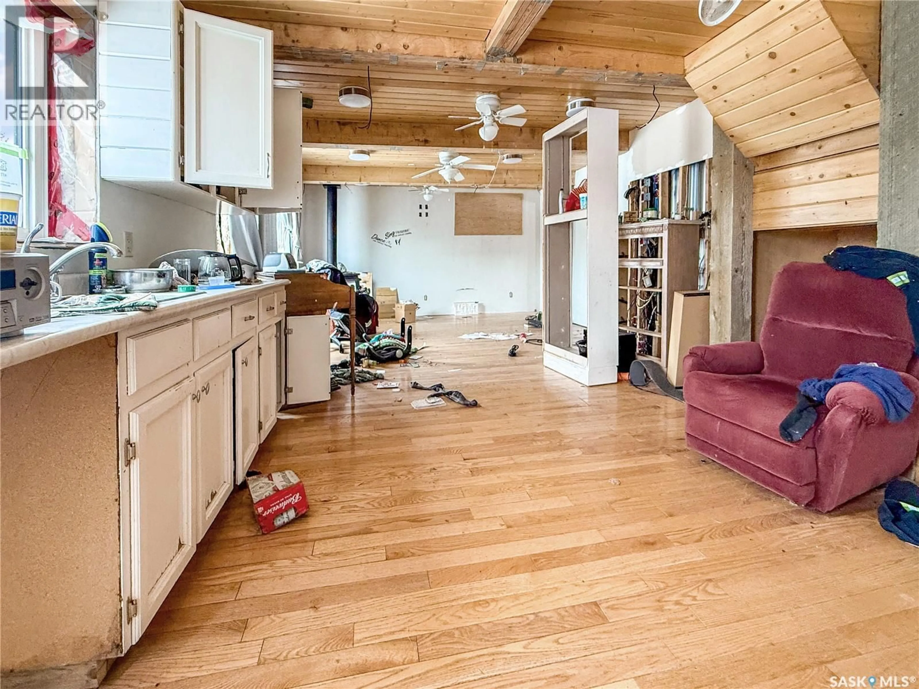 Open concept kitchen, wood/laminate floor for 217 ELLICE STREET, Rocanville Saskatchewan S0A0H5