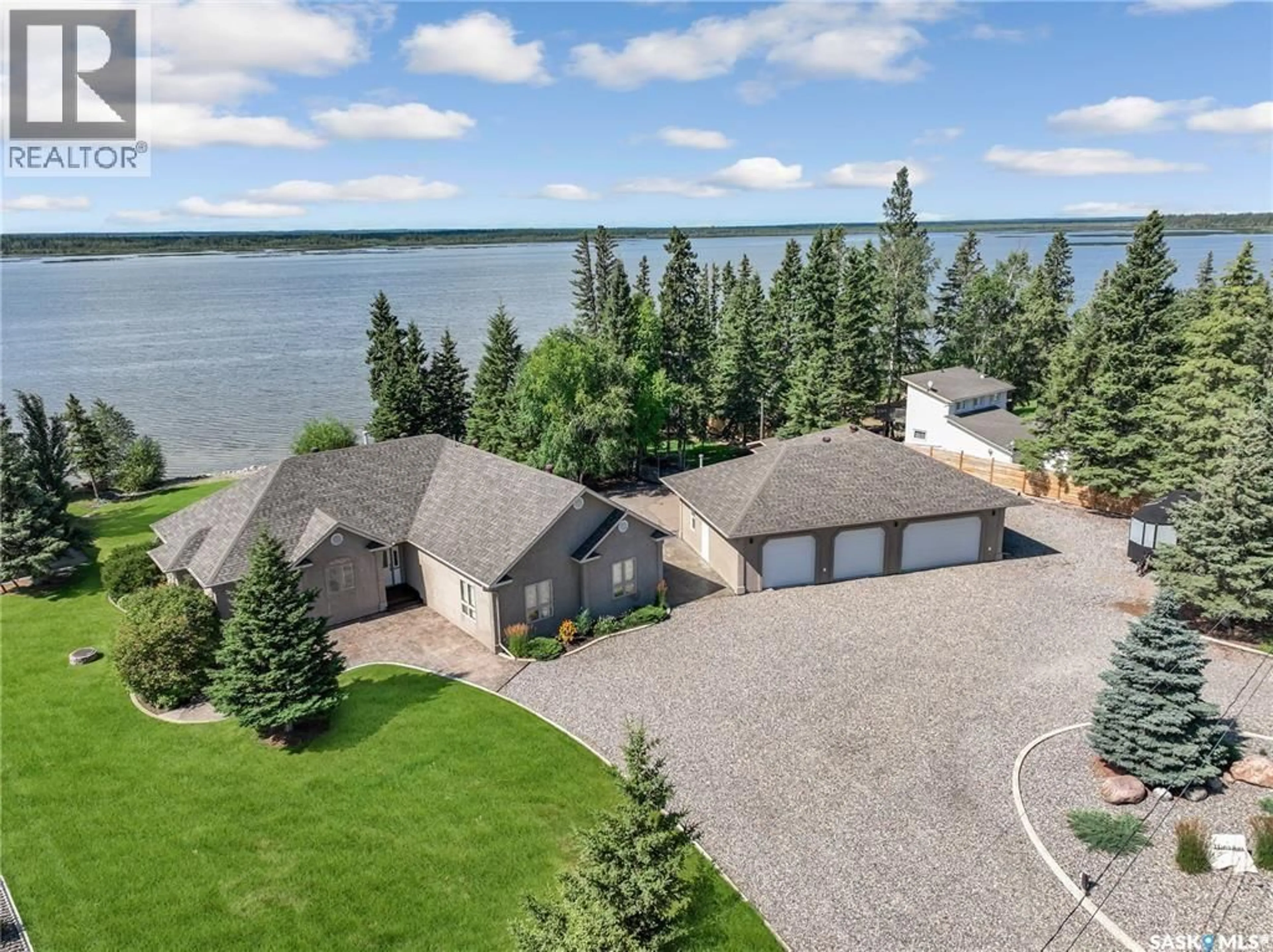 A pic from outside/outdoor area/front of a property/back of a property/a pic from drone, water/lake/river/ocean view for 3 KAREN PLACE, Candle Lake Saskatchewan S0J3E0
