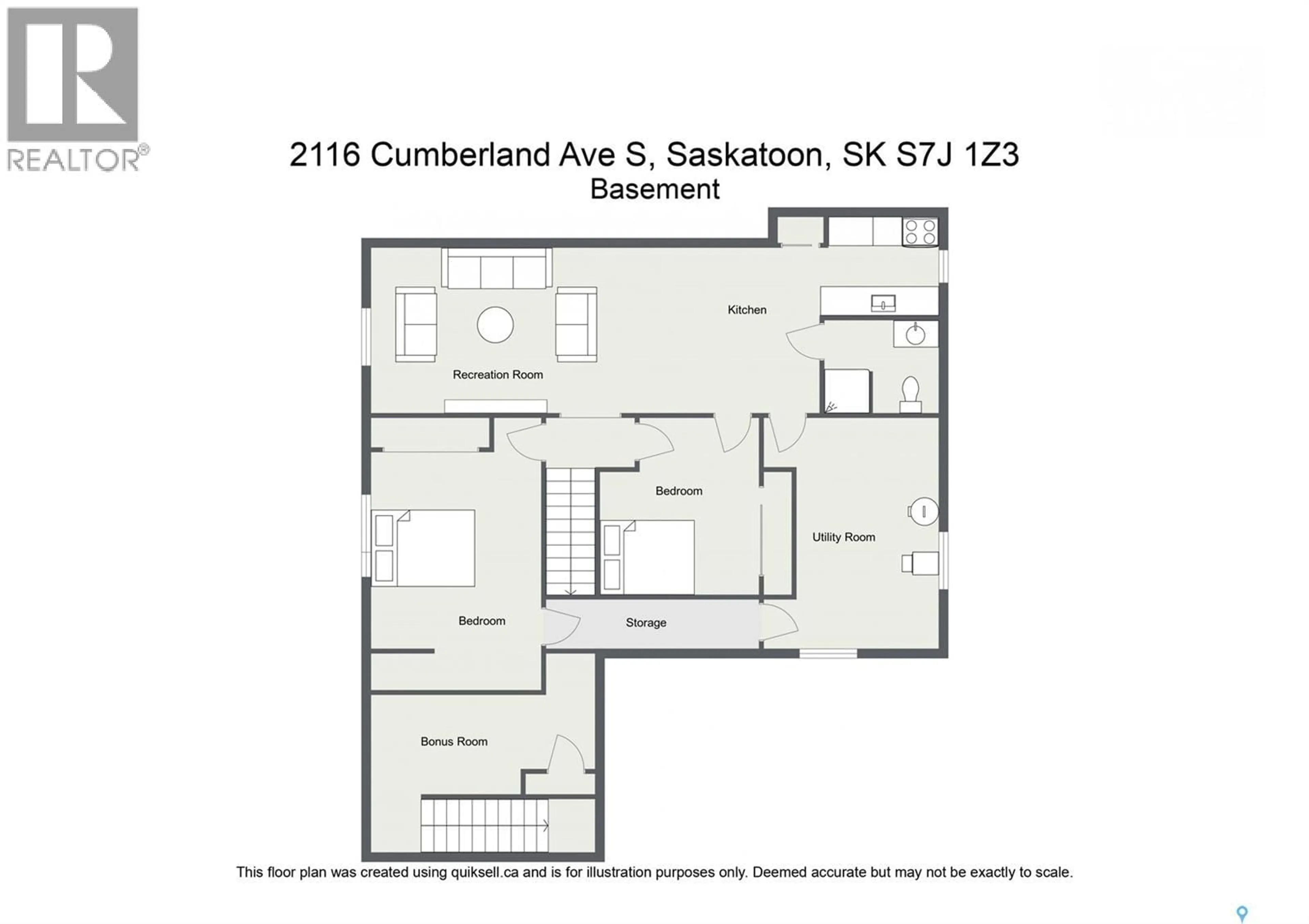 Floor plan for 2116 CUMBERLAND AVENUE, Saskatoon Saskatchewan S7J1Z3