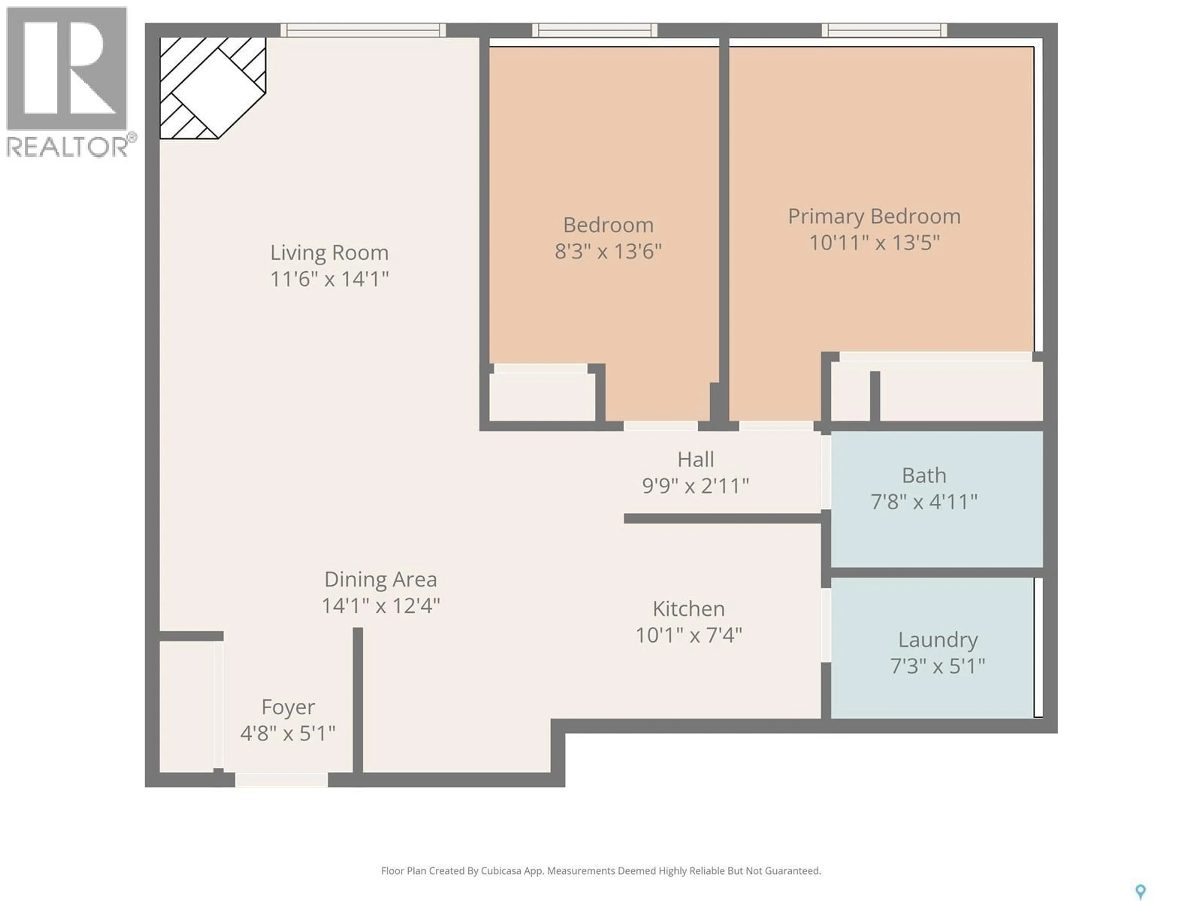 Floor plan for 107 411 TAIT COURT, Saskatoon Saskatchewan S7K2Z5