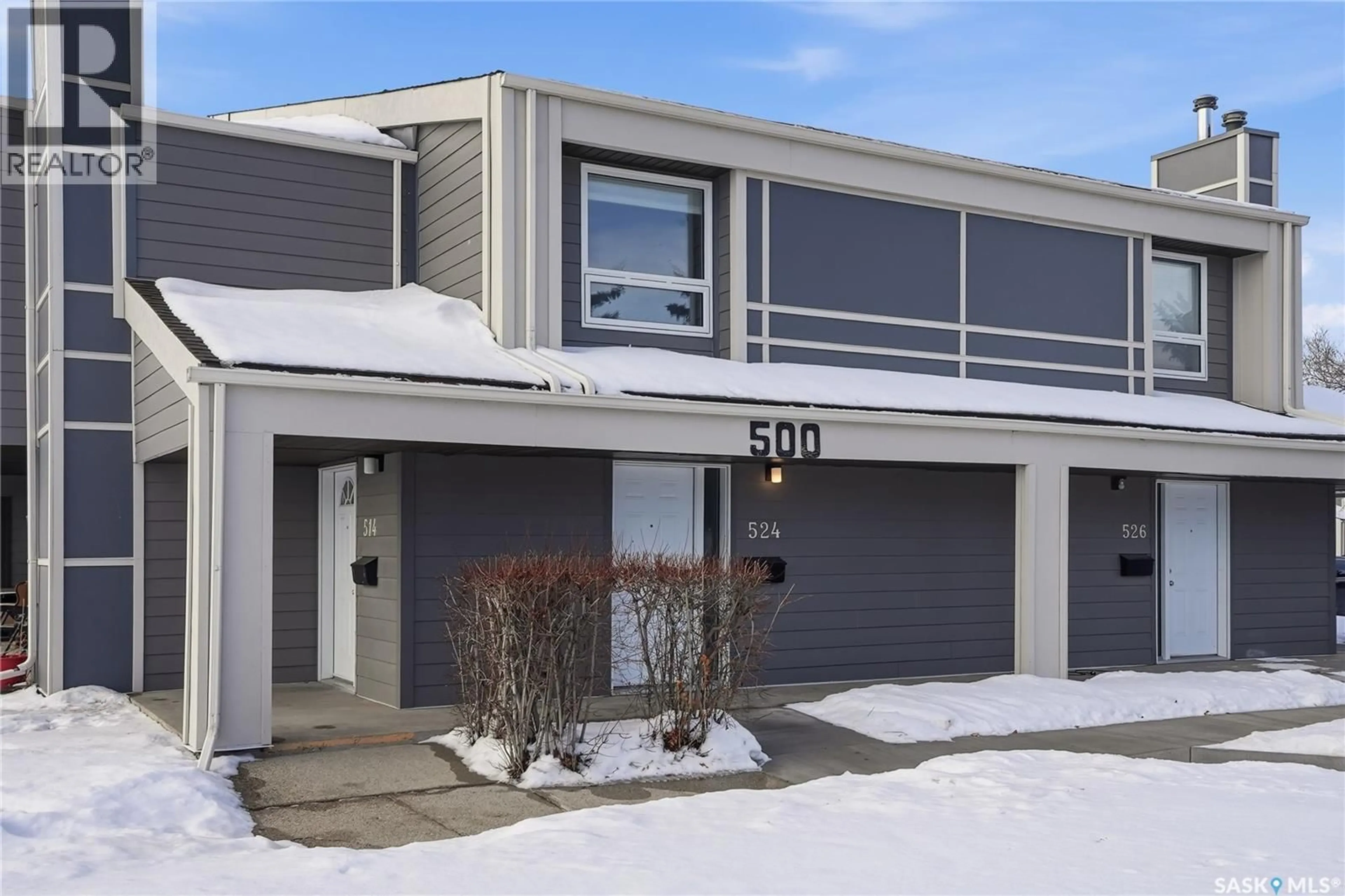 Home with vinyl exterior material, street for 510 - 524 PRAIRIE AVENUE, Saskatoon Saskatchewan S7N2V4