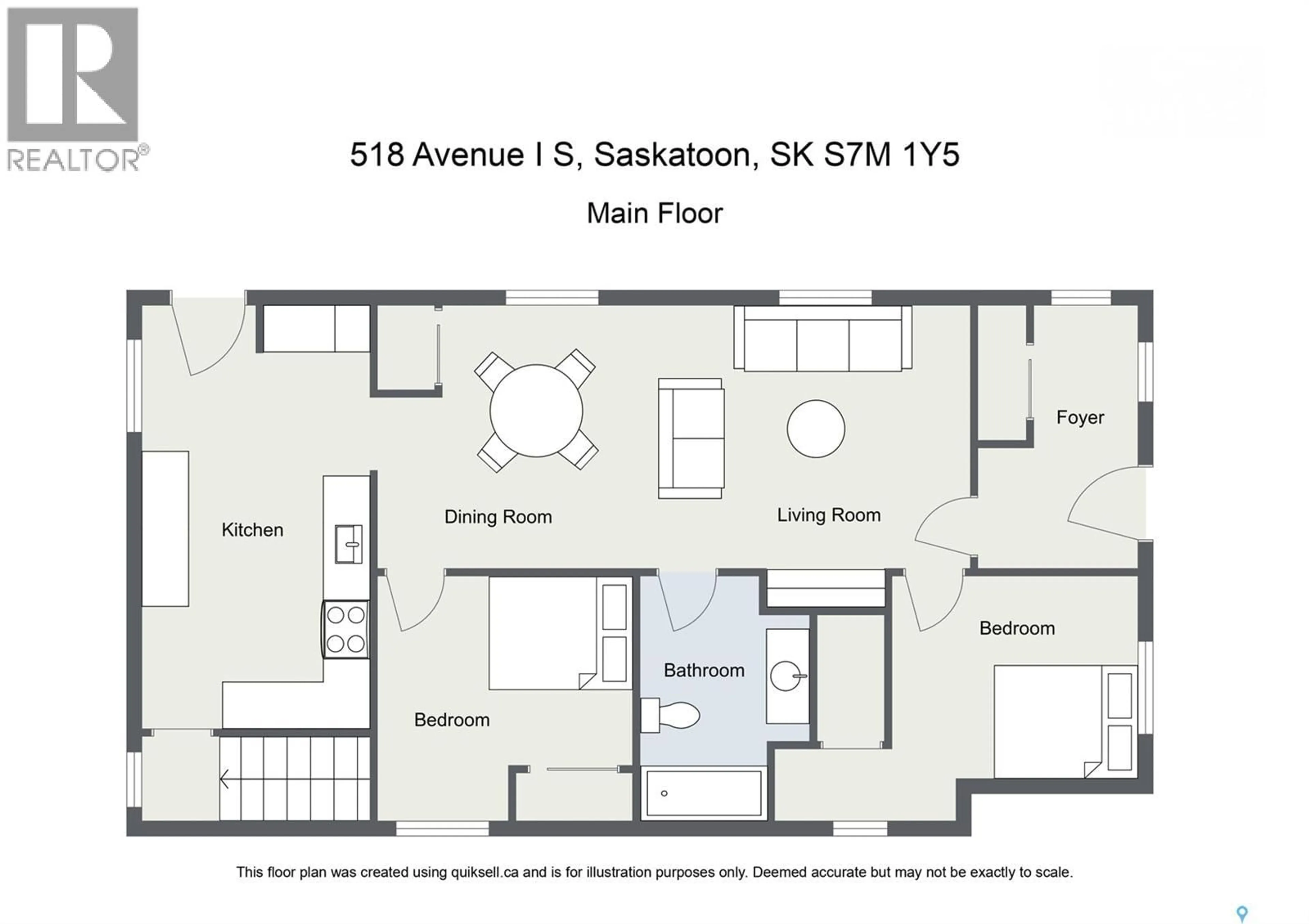 Floor plan for 518 I AVENUE, Saskatoon Saskatchewan S7M1Y5