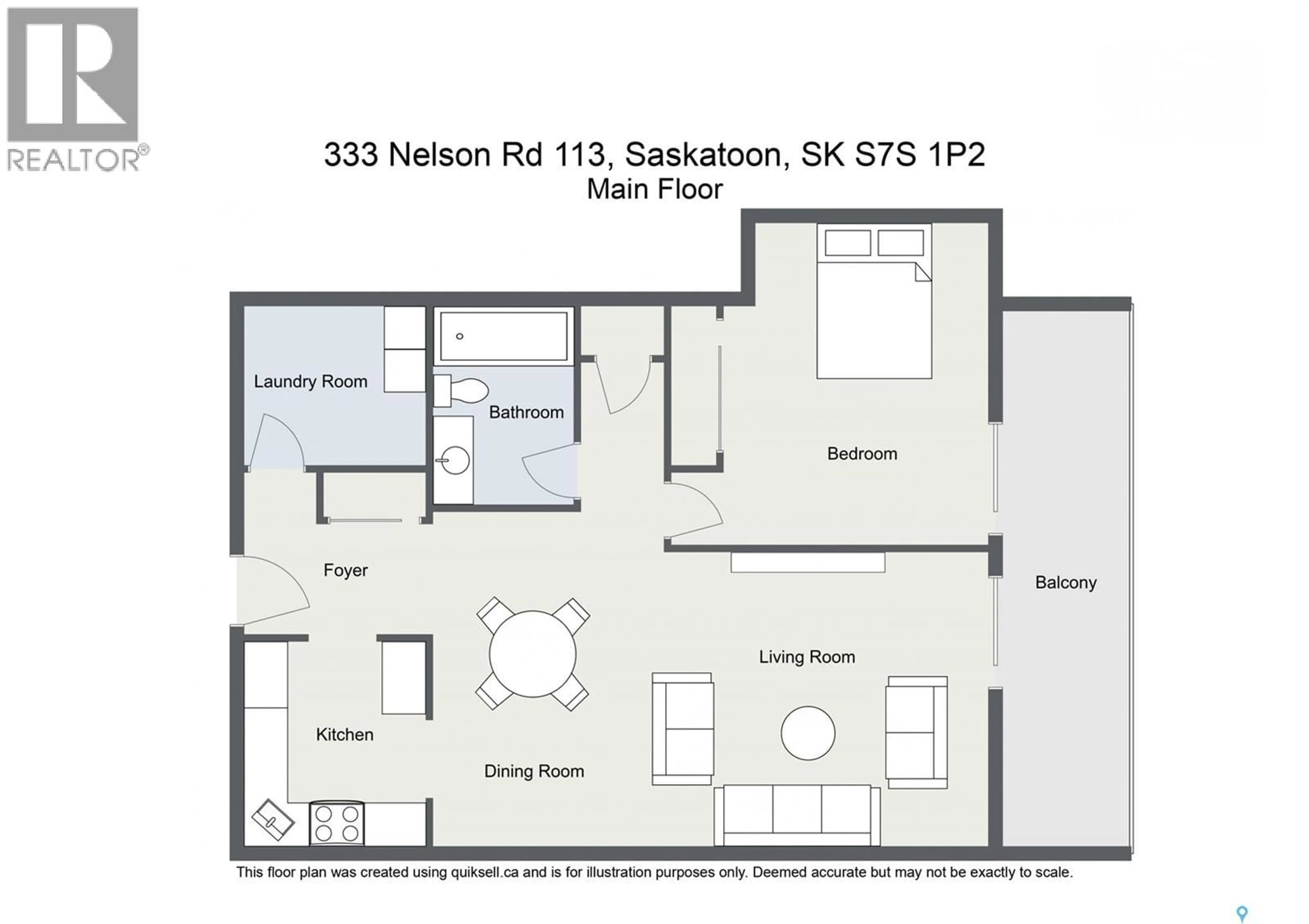 Floor plan for 113 333 NELSON ROAD, Saskatoon Saskatchewan S7S1P2