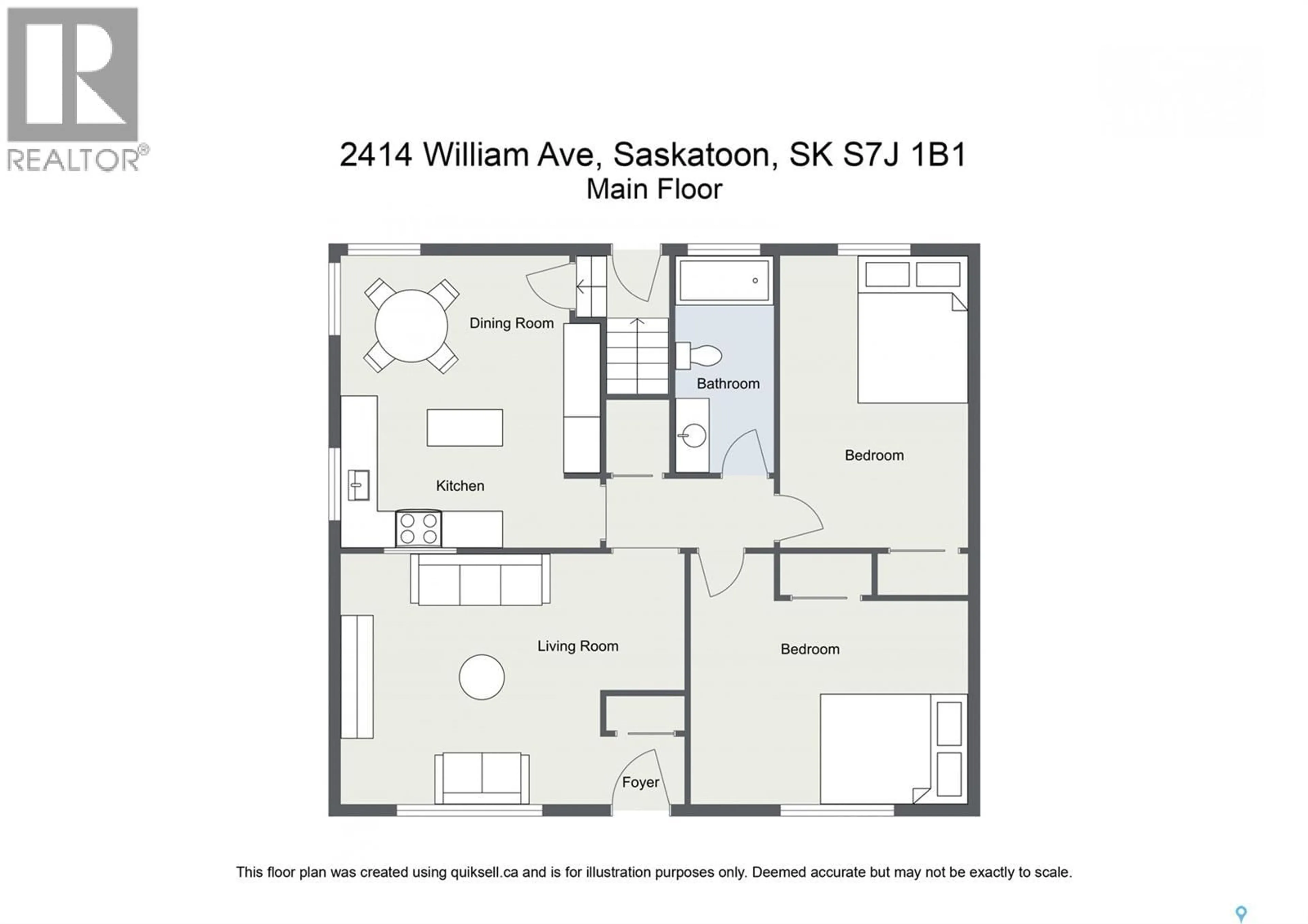 Floor plan for 2414 WILLIAM AVENUE, Saskatoon Saskatchewan S7J1B1