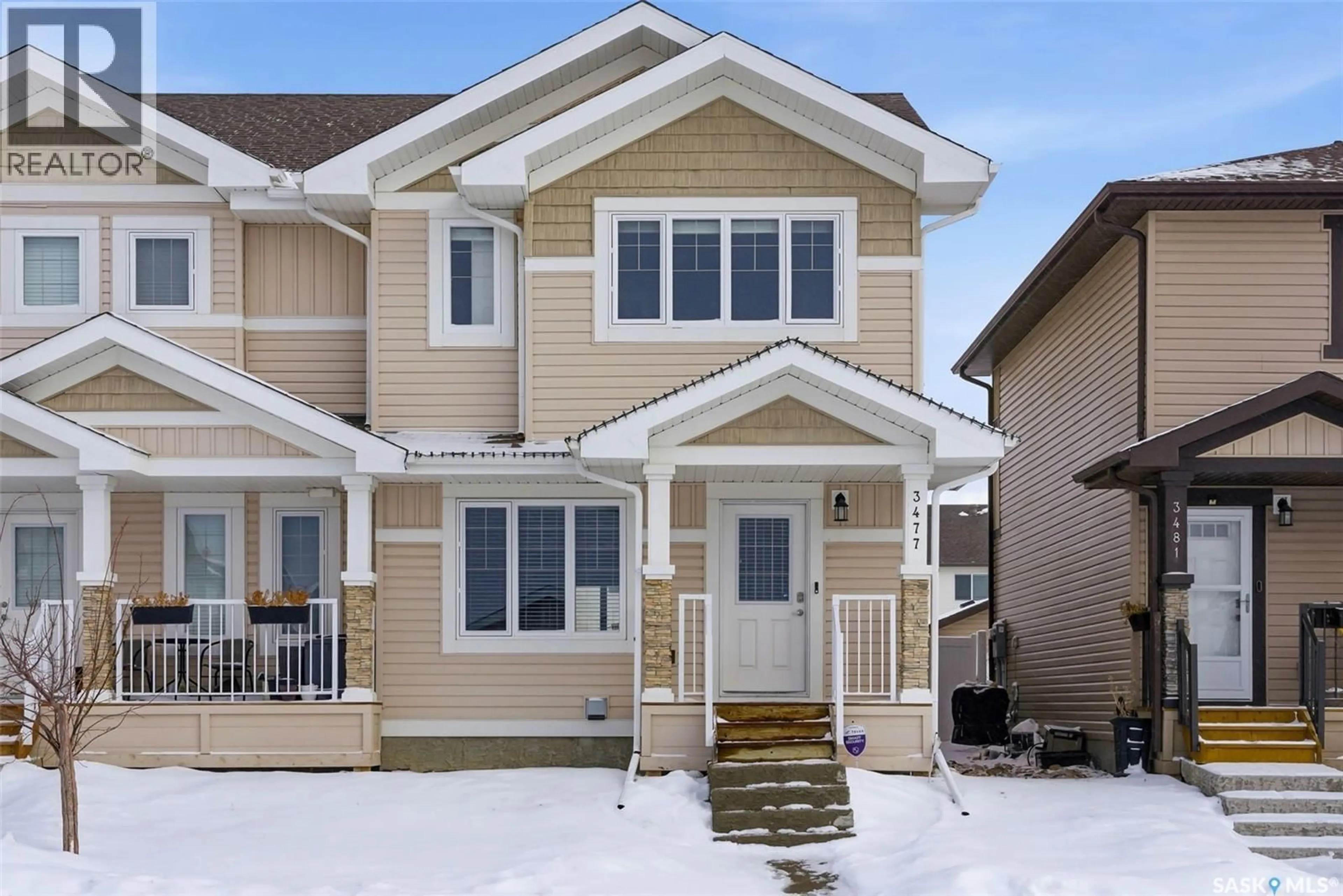 Home with vinyl exterior material, street for 3477 GREEN LAVENDER DRIVE, Regina Saskatchewan S4V3M6