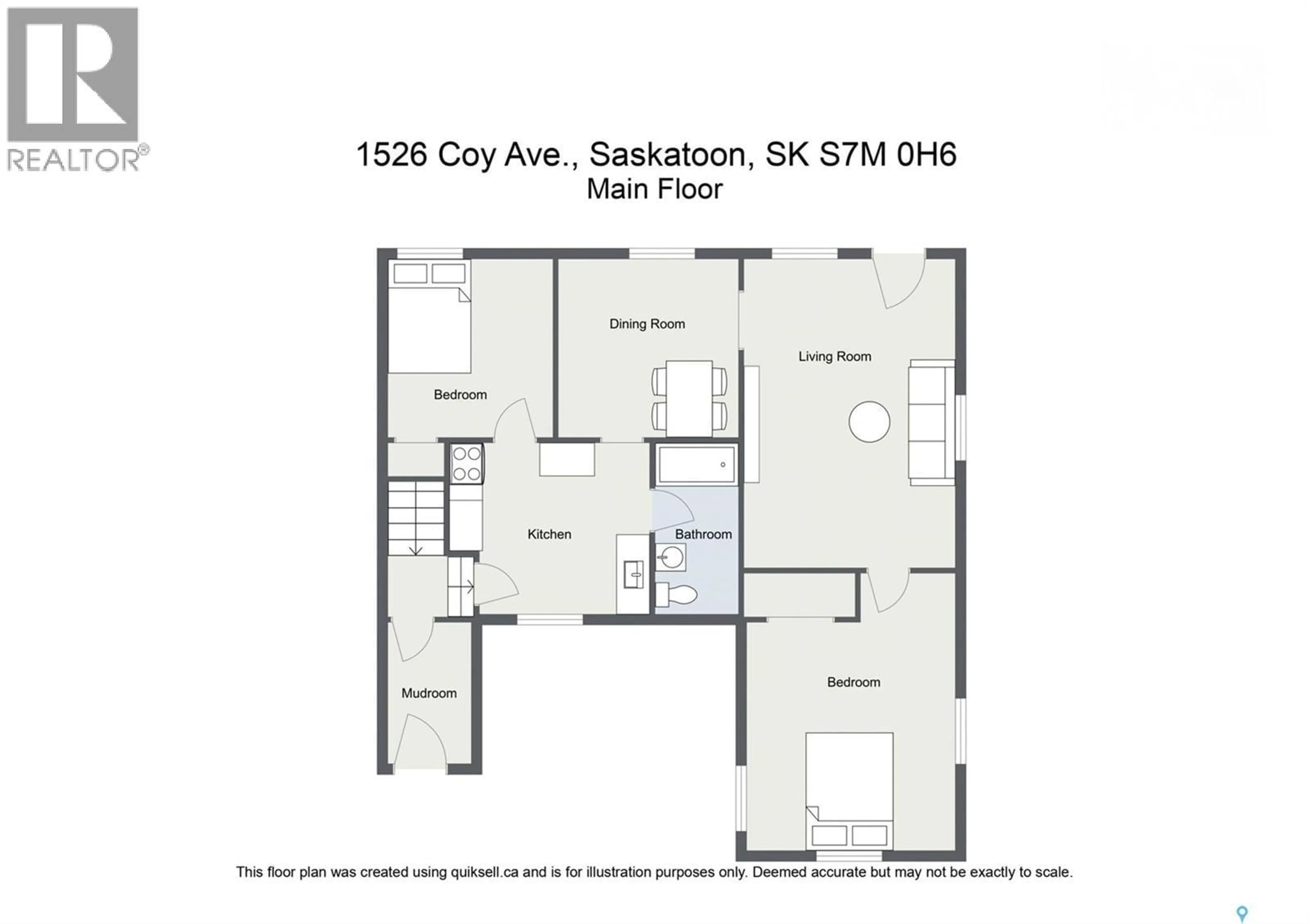 Floor plan for 1526 COY AVENUE, Saskatoon Saskatchewan S7M0H6