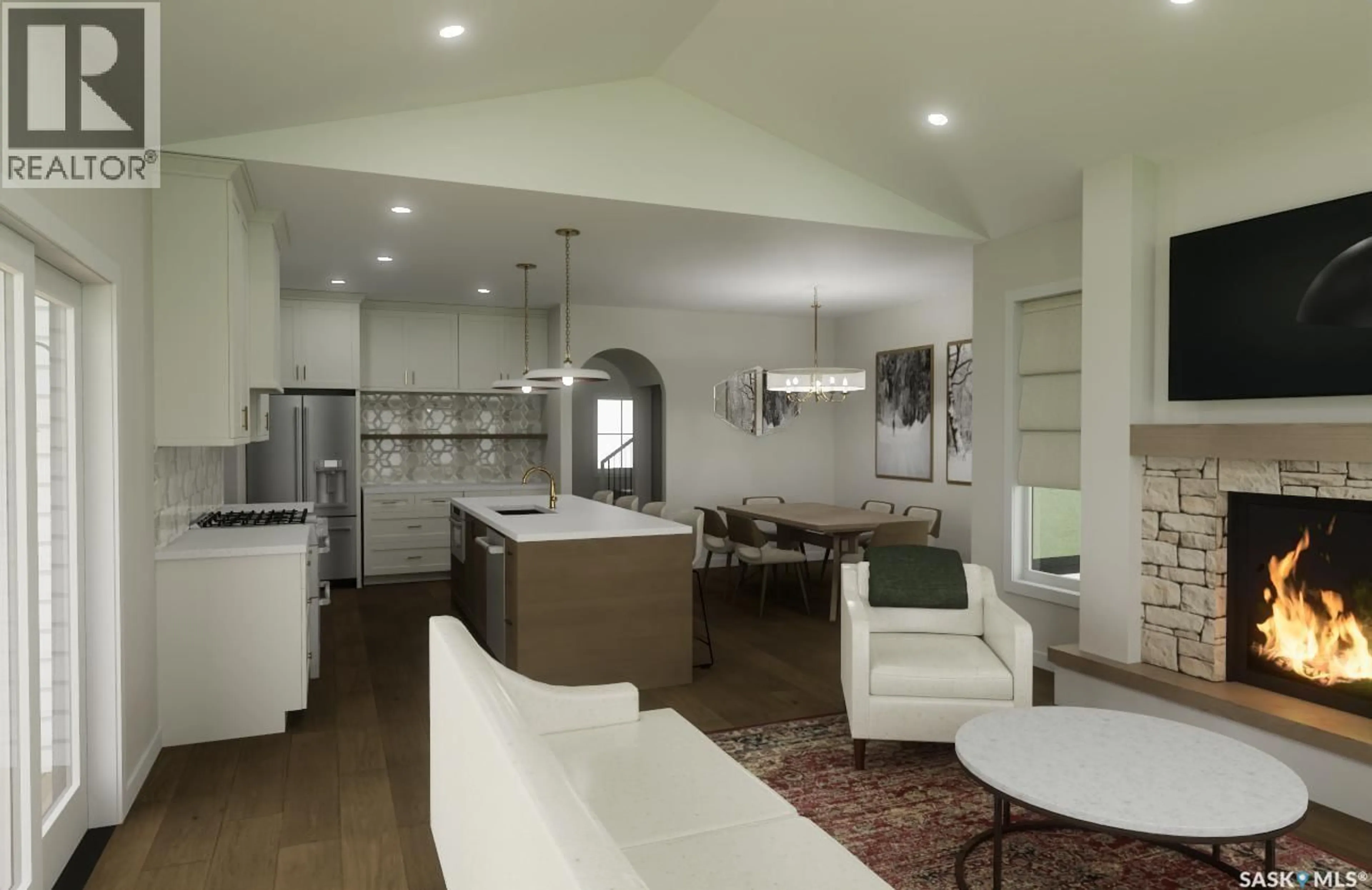 Open concept kitchen, ceramic/tile floor for 20 COUNTRY ROAD, Lumsden Saskatchewan S0G3C0