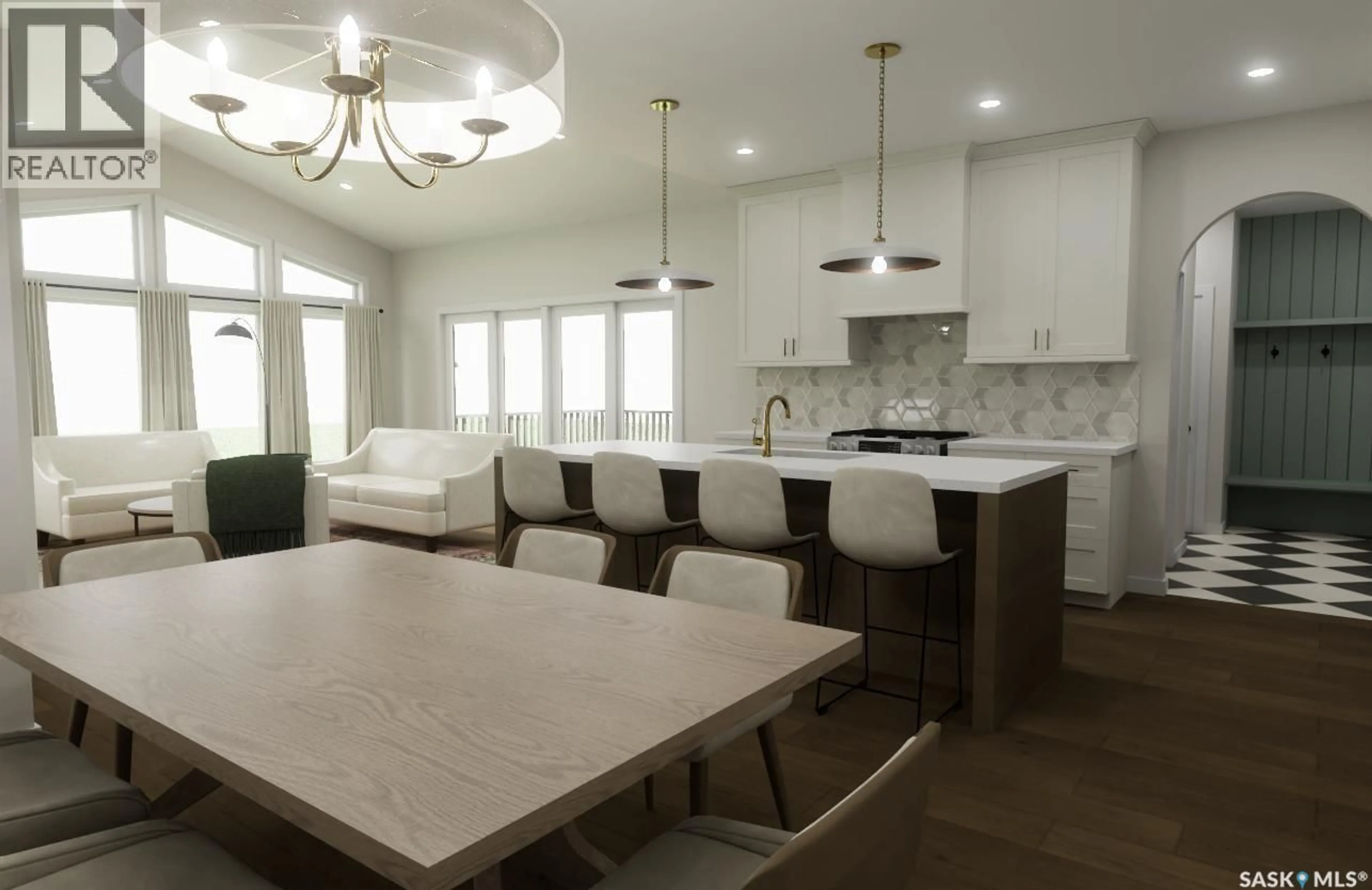 Open concept kitchen, ceramic/tile floor for 20 COUNTRY ROAD, Lumsden Saskatchewan S0G3C0