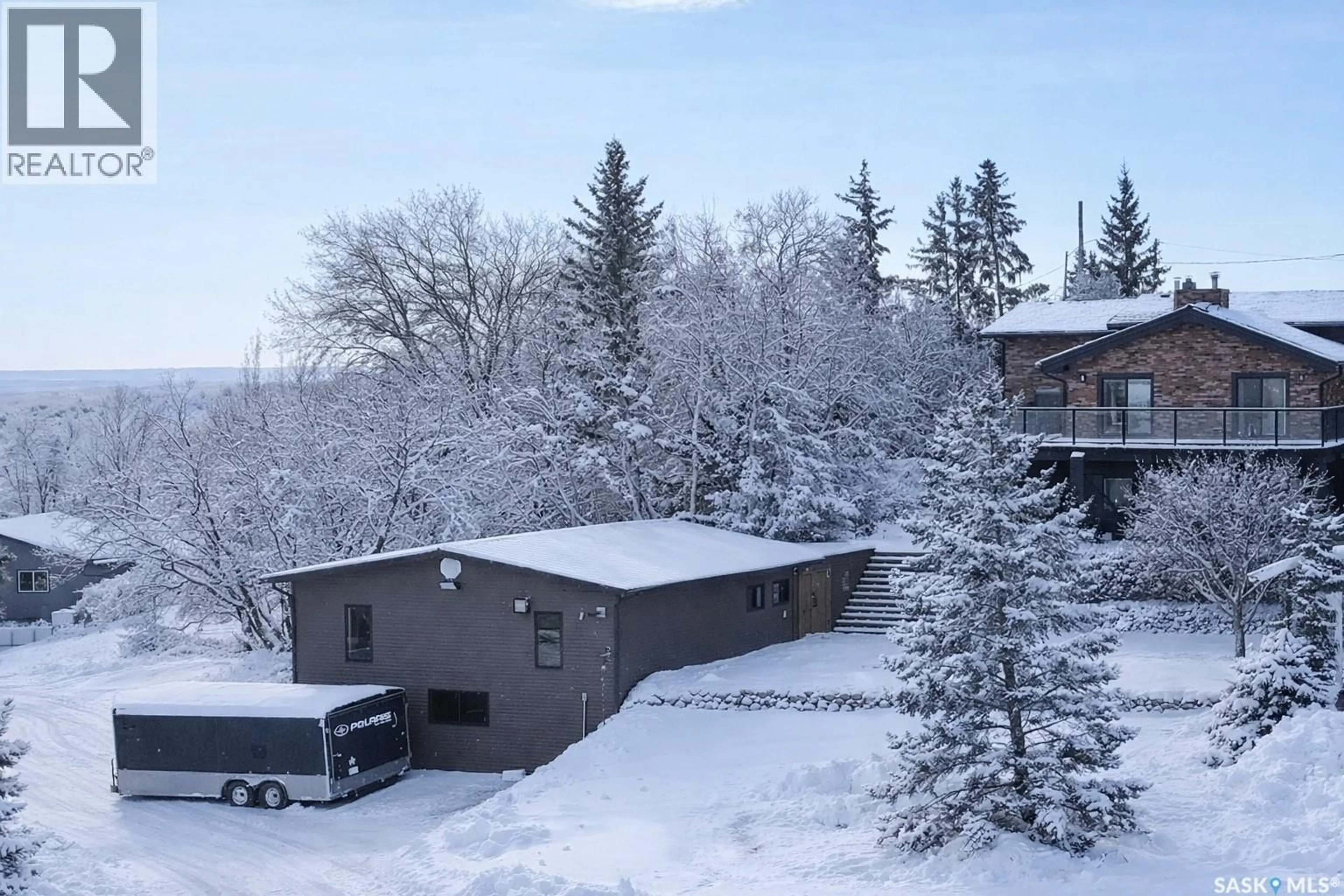 A pic from outside/outdoor area/front of a property/back of a property/a pic from drone, mountain view for 6 1ST AVENUE, Battleford Saskatchewan S0M0E0