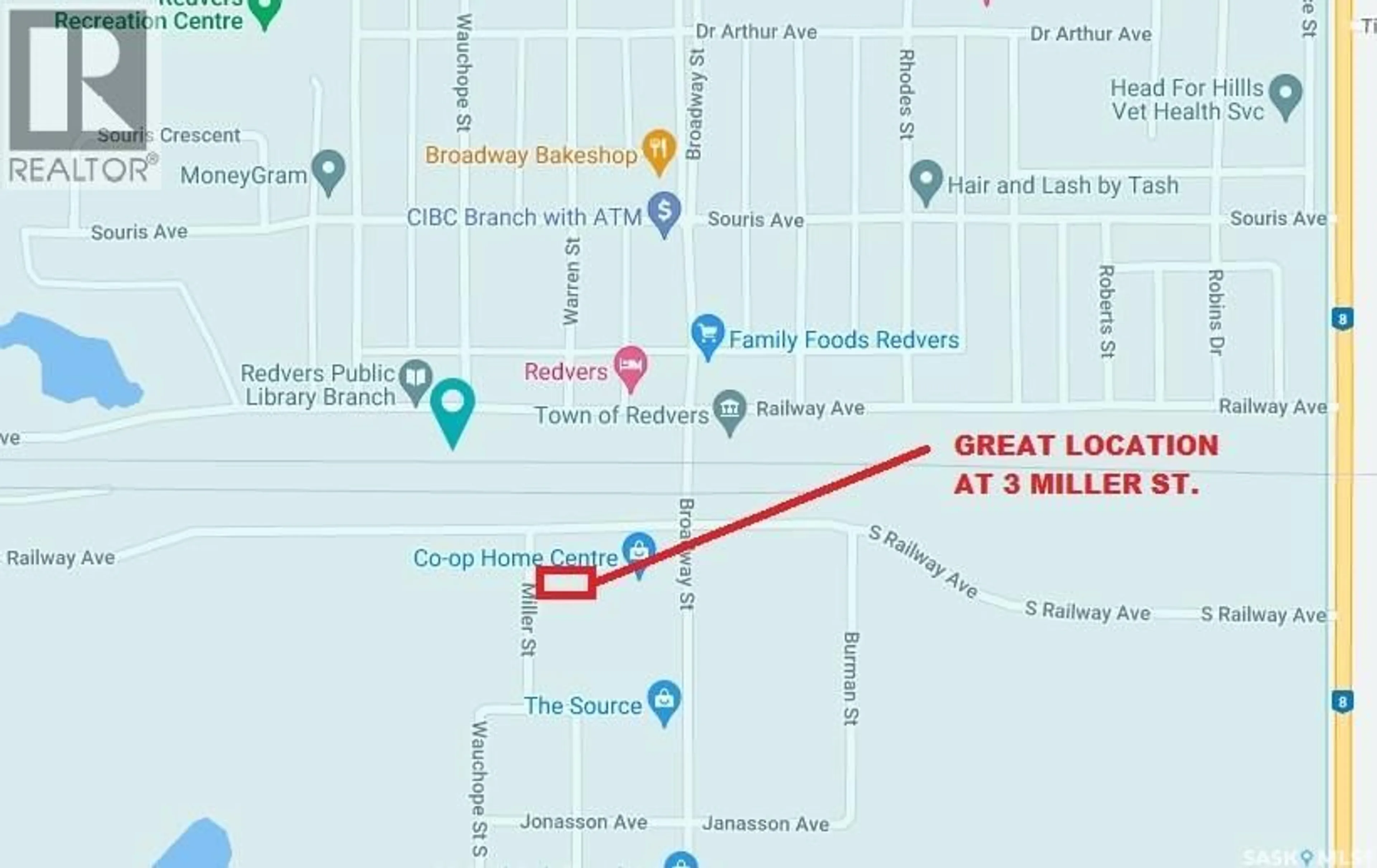 Picture of a map for 3 MILLER STREET, Redvers Saskatchewan S0C2H0