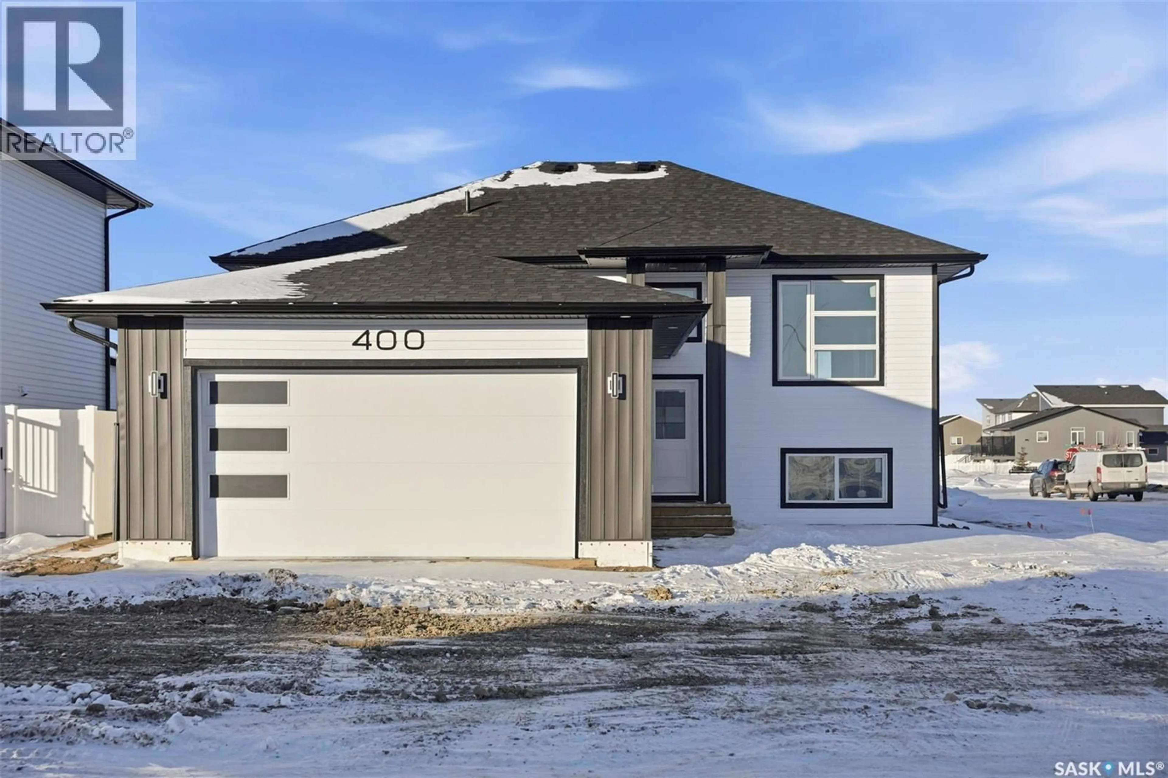 Home with vinyl exterior material, street for 400 ELDORADO STREET, Warman Saskatchewan S0K4S3