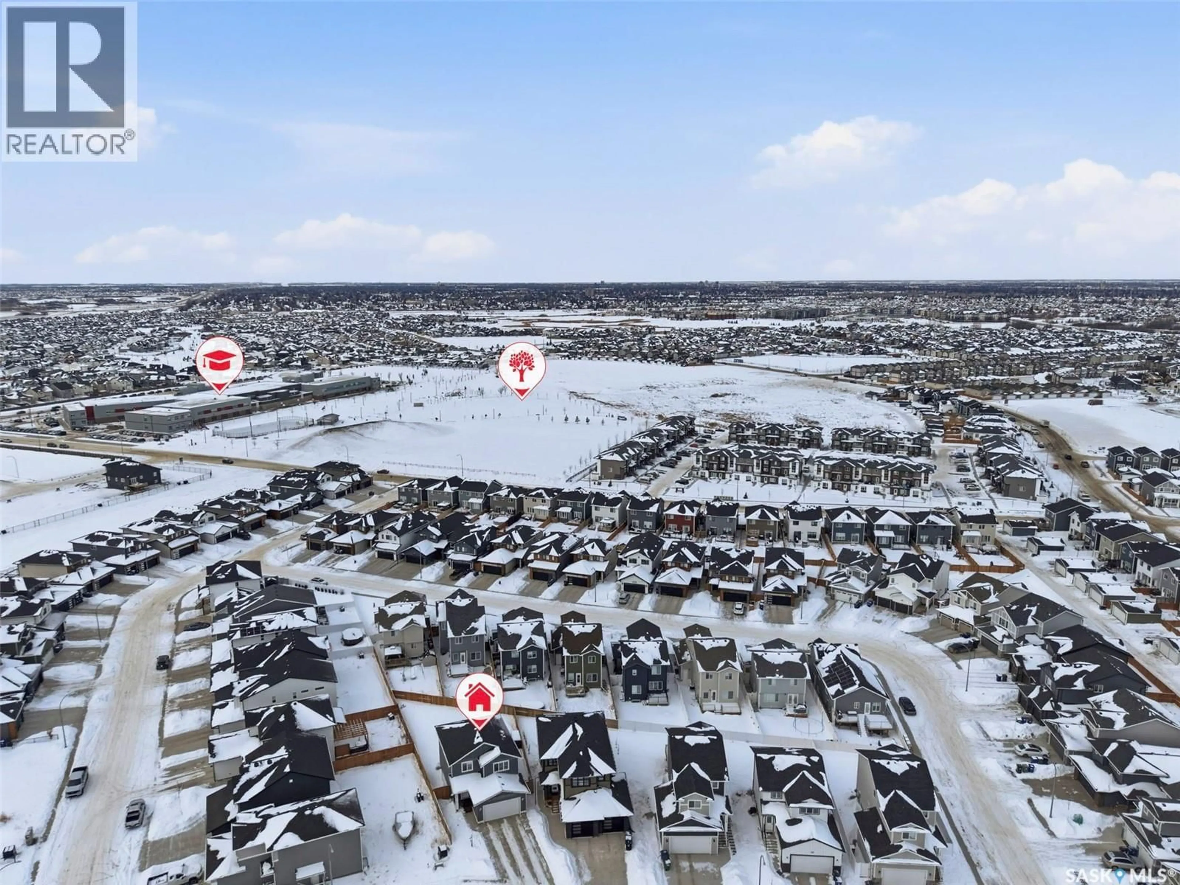 A pic from outside/outdoor area/front of a property/back of a property/a pic from drone, street for 307 KEITH UNION, Saskatoon Saskatchewan S7V0X9