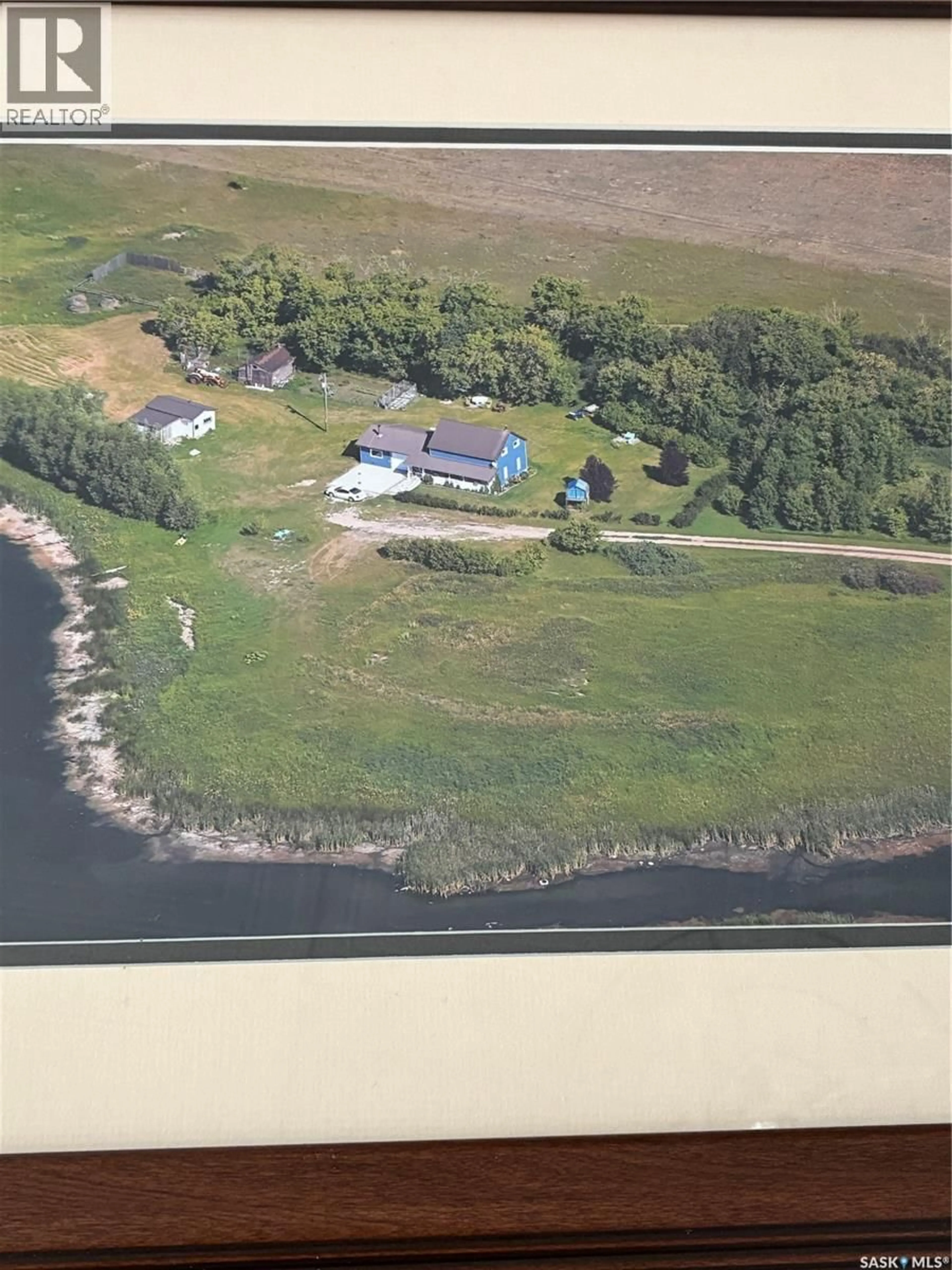 A pic from outside/outdoor area/front of a property/back of a property/a pic from drone, water/lake/river/ocean view for BARRE ACREAGE, Wolverine Rm No. 340 Saskatchewan S0K1W0