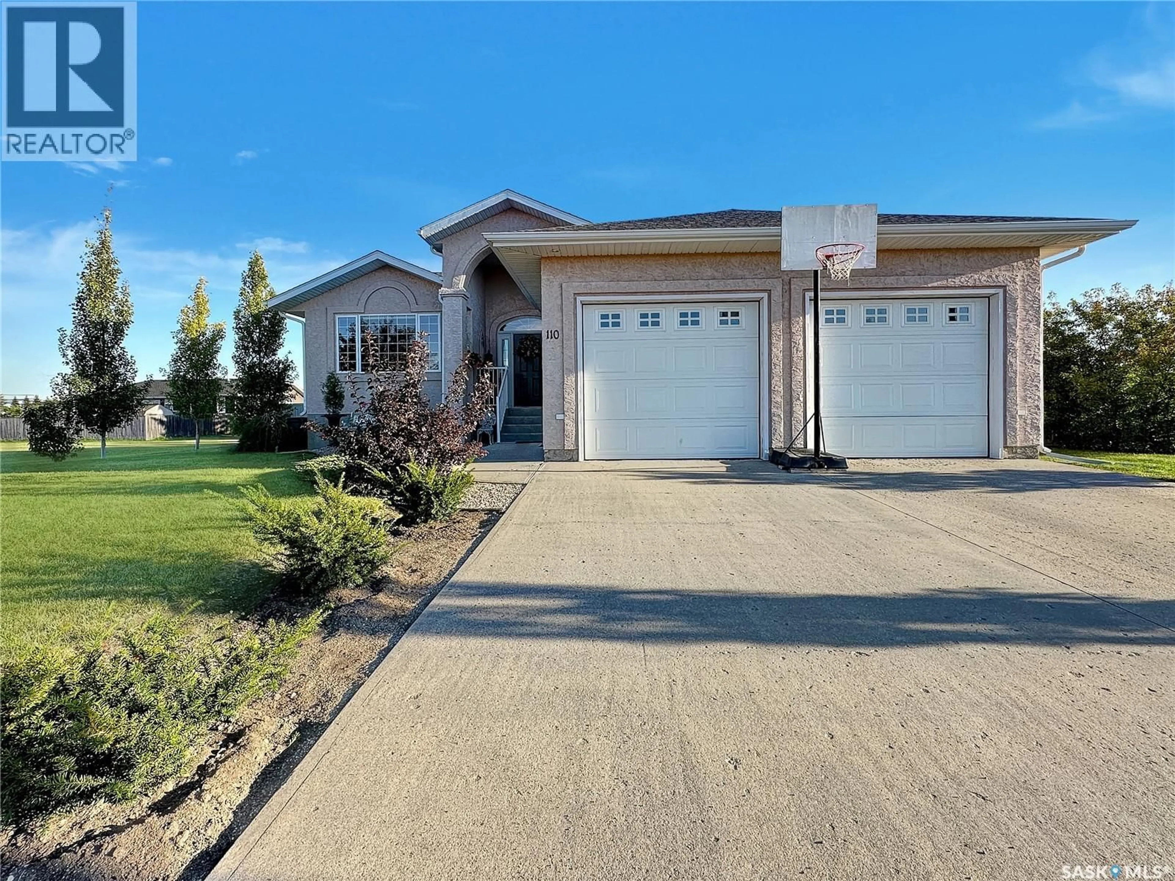 Home with vinyl exterior material, street for 110 SUNSET CRESCENT, Balcarres Saskatchewan S0G0C0