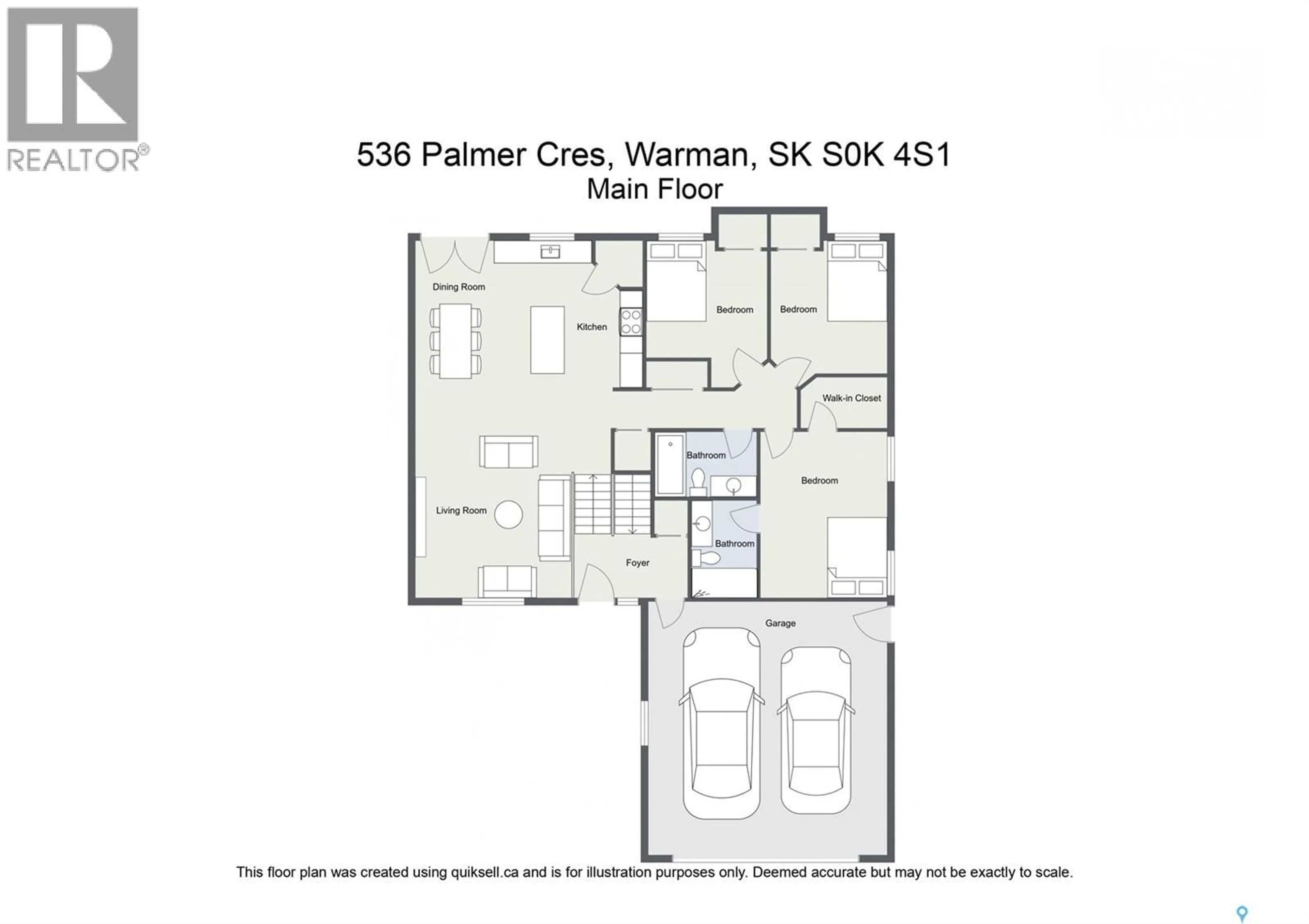 Floor plan for 536 PALMER CRESCENT, Warman Saskatchewan S0K4S1