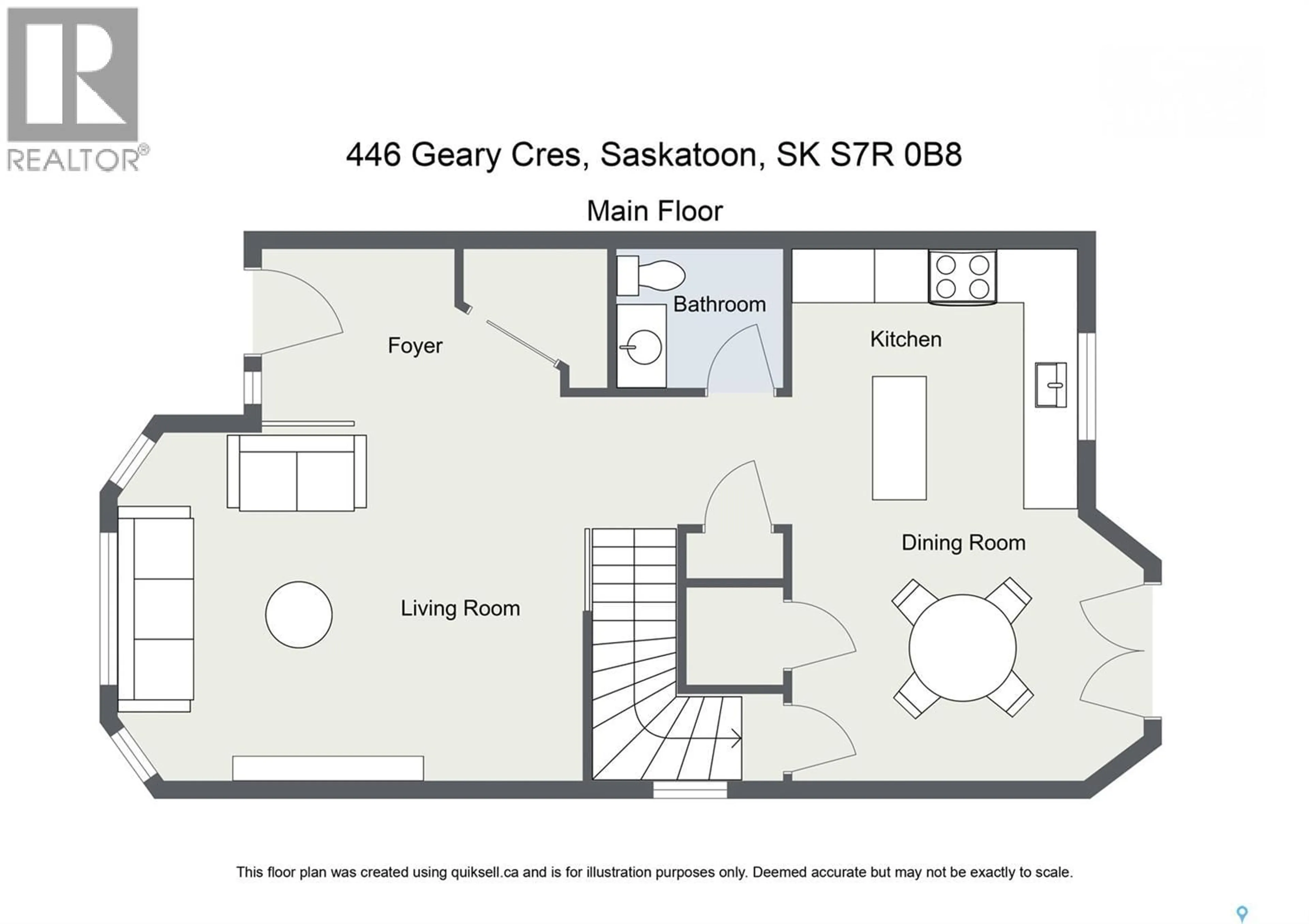 Floor plan for 446 GEARY CRESCENT, Saskatoon Saskatchewan S7R0B8
