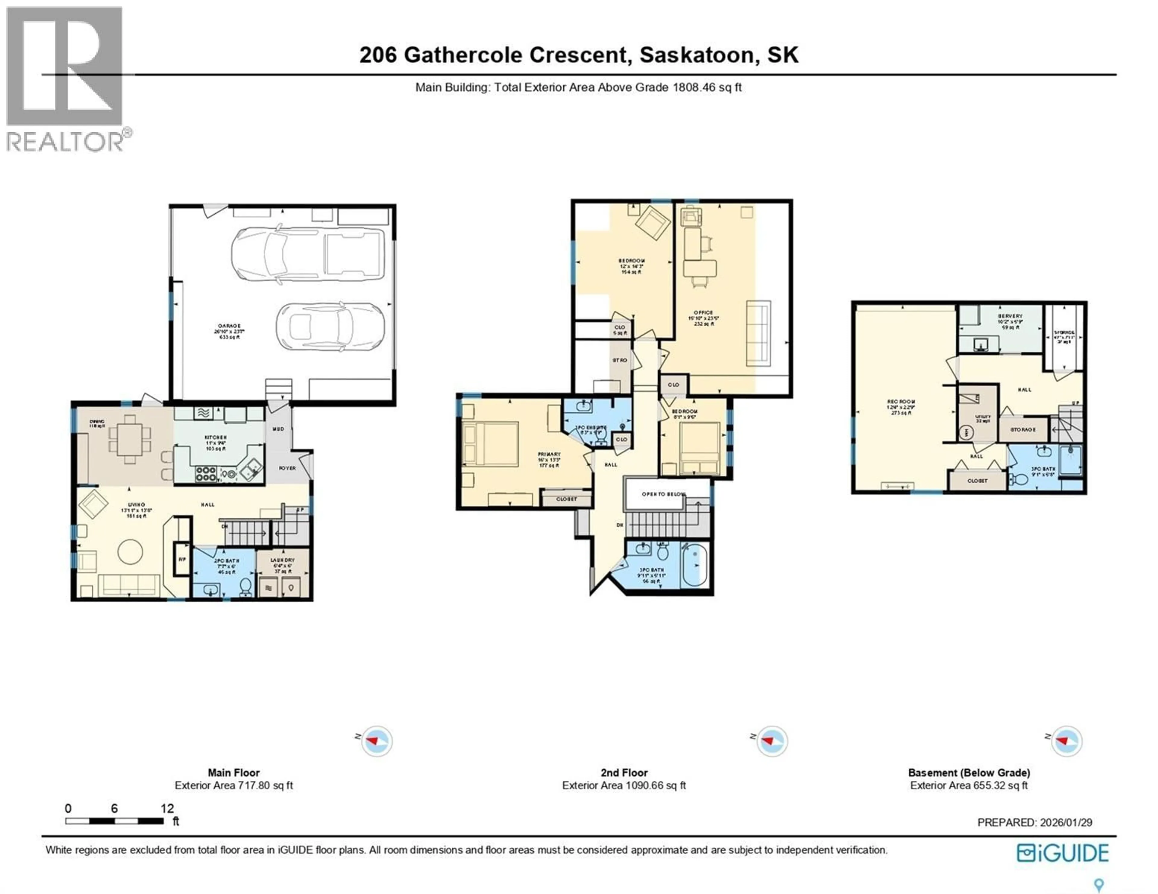 Floor plan for 206 GATHERCOLE CRESCENT, Saskatoon Saskatchewan S7K7J2