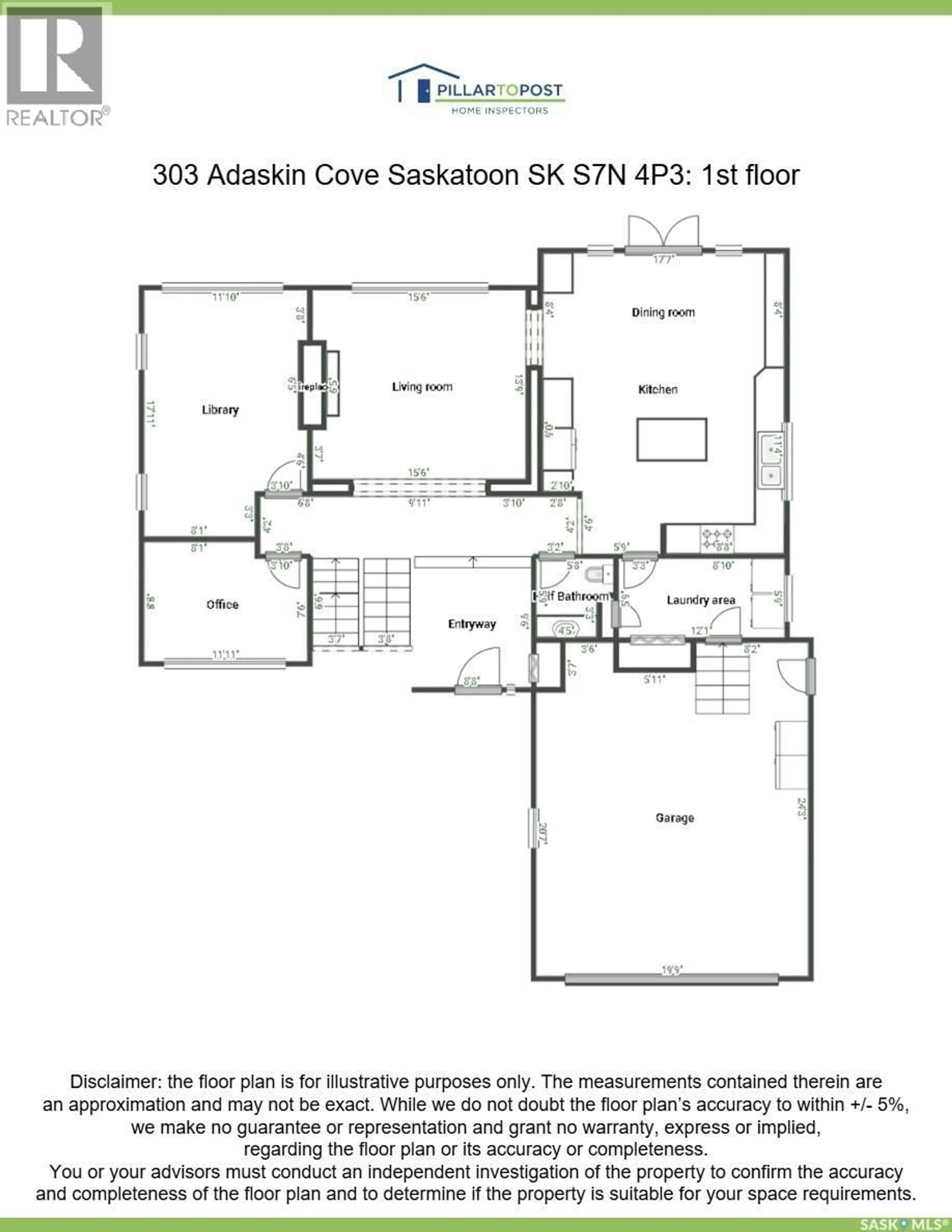 Floor plan for 303 ADASKIN COVE, Saskatoon Saskatchewan S7N4P3