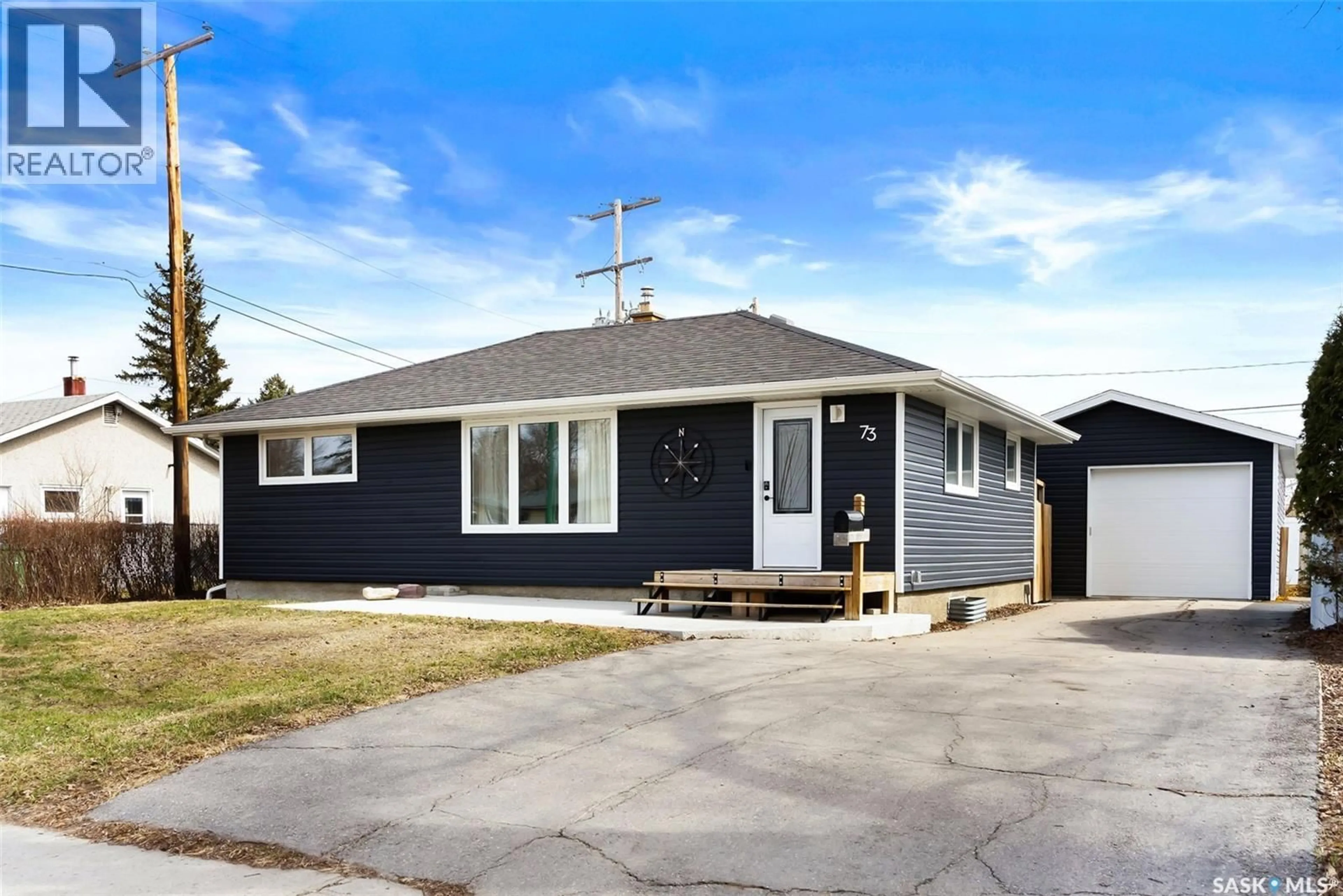 Home with vinyl exterior material, street for 73 COLDWELL ROAD, Regina Saskatchewan S4R4K4