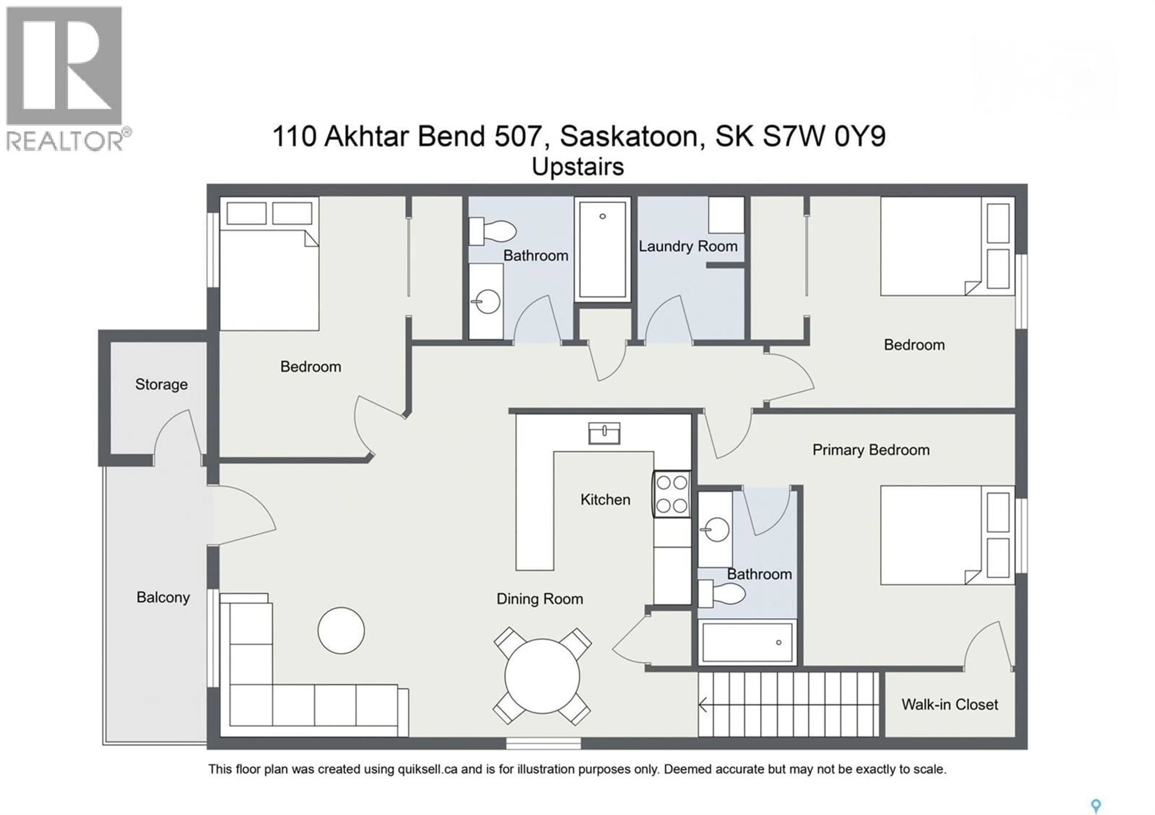Floor plan for 507 110 AKHTAR BEND, Saskatoon Saskatchewan S7W0Y9
