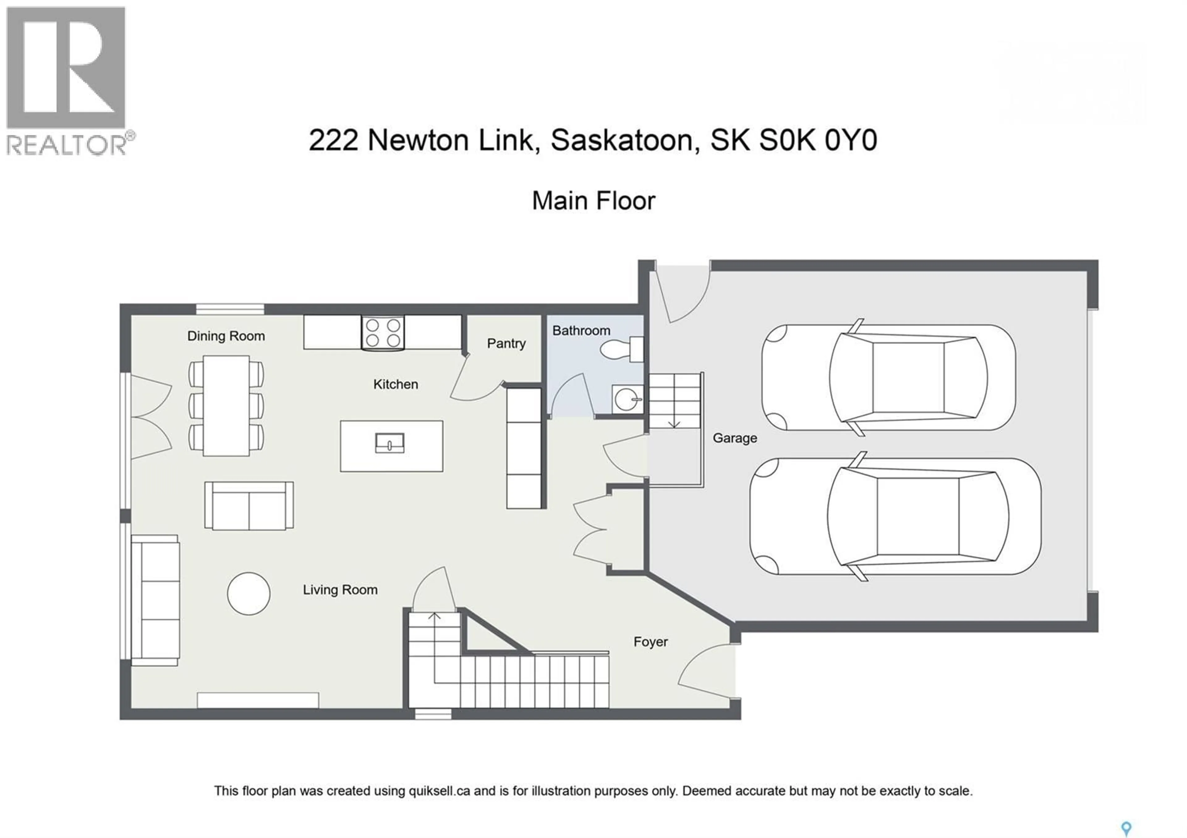 Floor plan for 222 NEWTON LINK, Saskatoon Saskatchewan S7V0N6