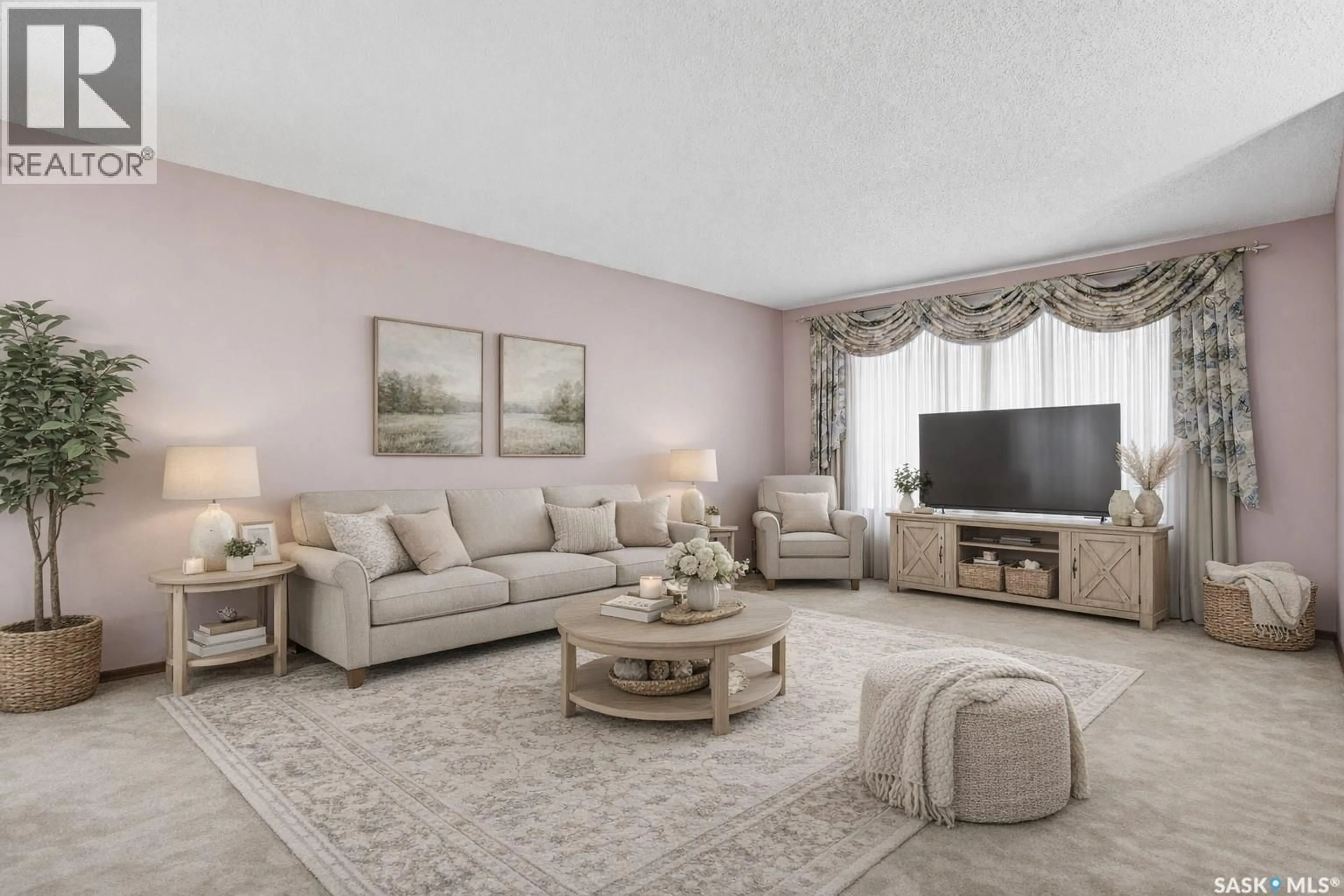 Living room with furniture, unknown for 3418 KEOHAN CRESCENT, Regina Saskatchewan S4V1J5