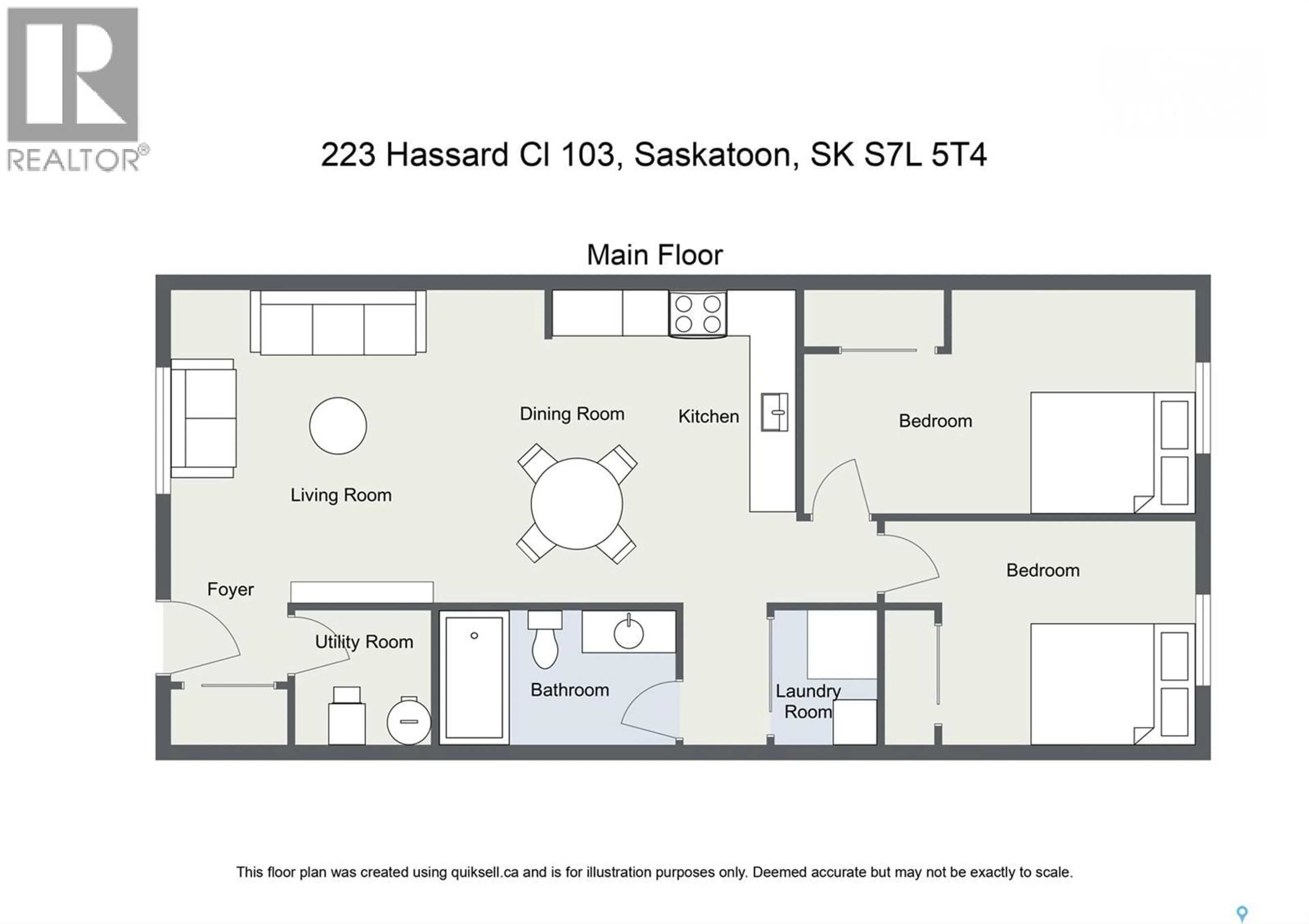 Floor plan for 103 225 HASSARD CLOSE, Saskatoon Saskatchewan S7L2W8