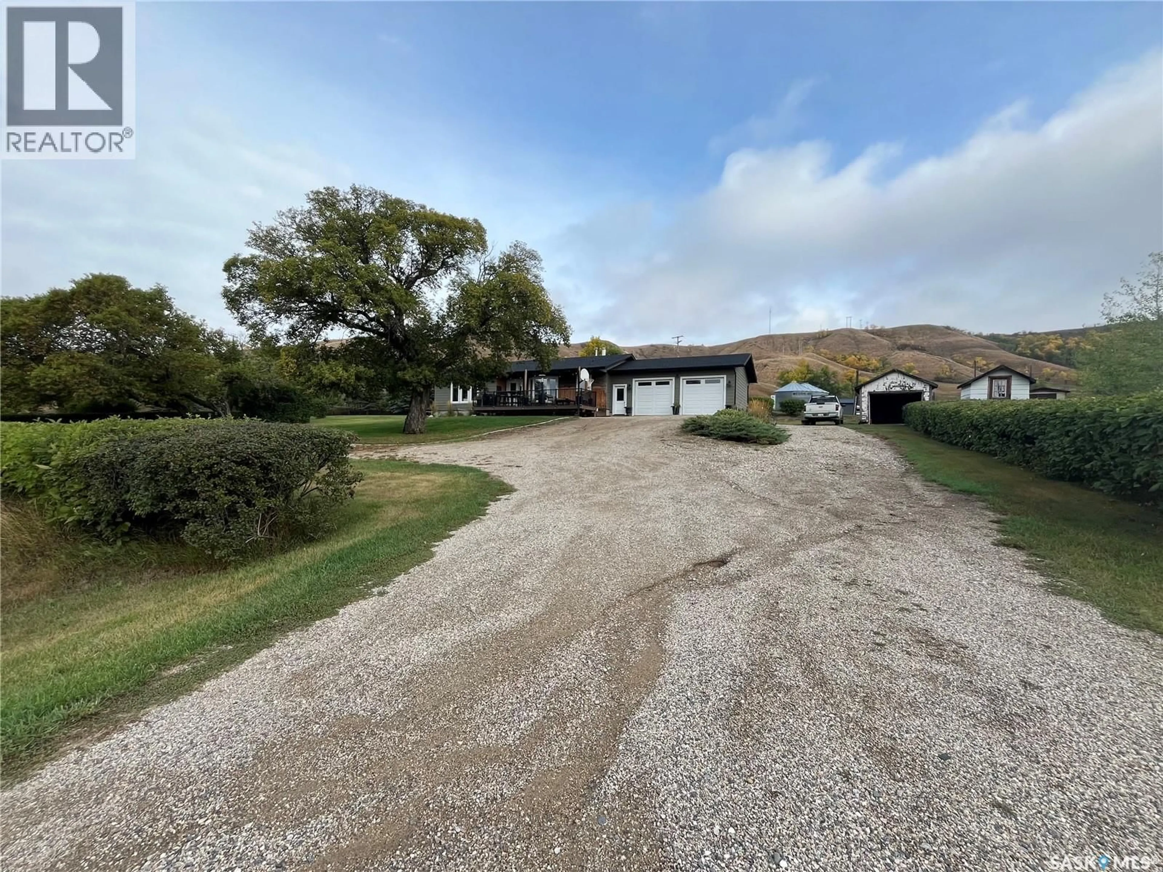 A pic from outside/outdoor area/front of a property/back of a property/a pic from drone, street for HILL ACREAGE, Fertile Belt Rm No. 183 Saskatchewan S0A3Y0