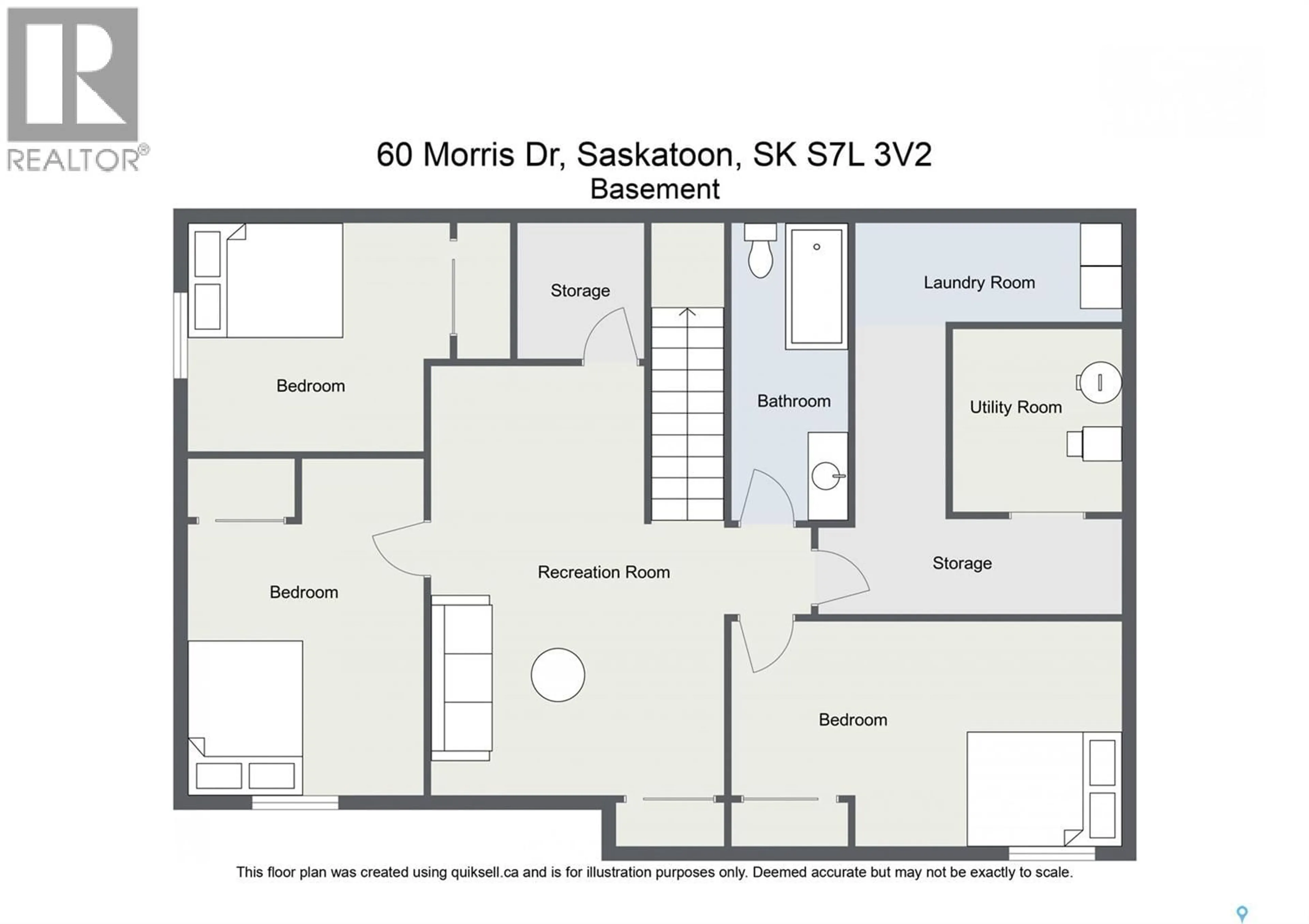 Floor plan for 60 MORRIS DRIVE, Saskatoon Saskatchewan S7L3U2