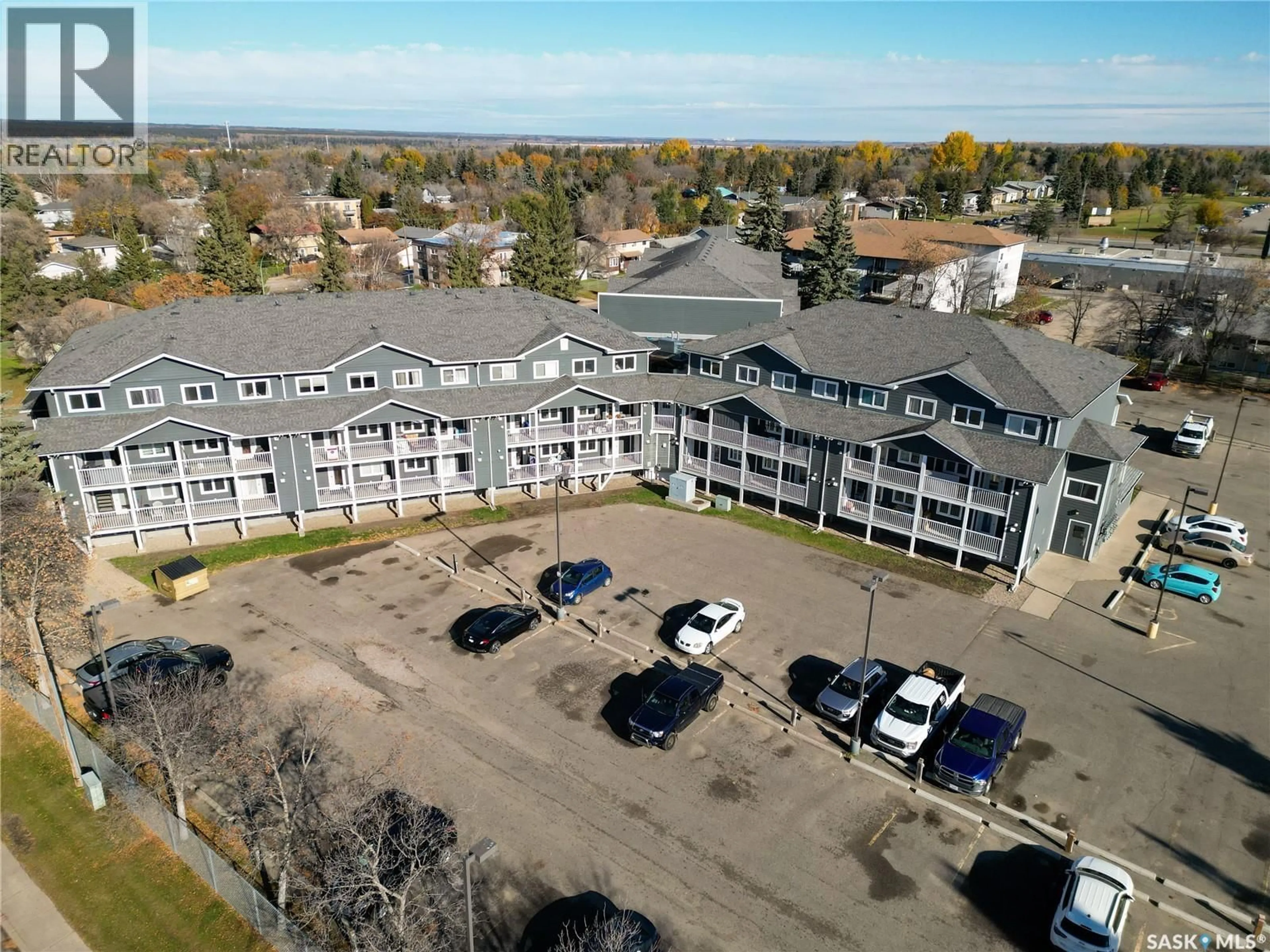 A pic from outside/outdoor area/front of a property/back of a property/a pic from drone, building for E - 217 515 28TH STREET, Prince Albert Saskatchewan S6V1X8