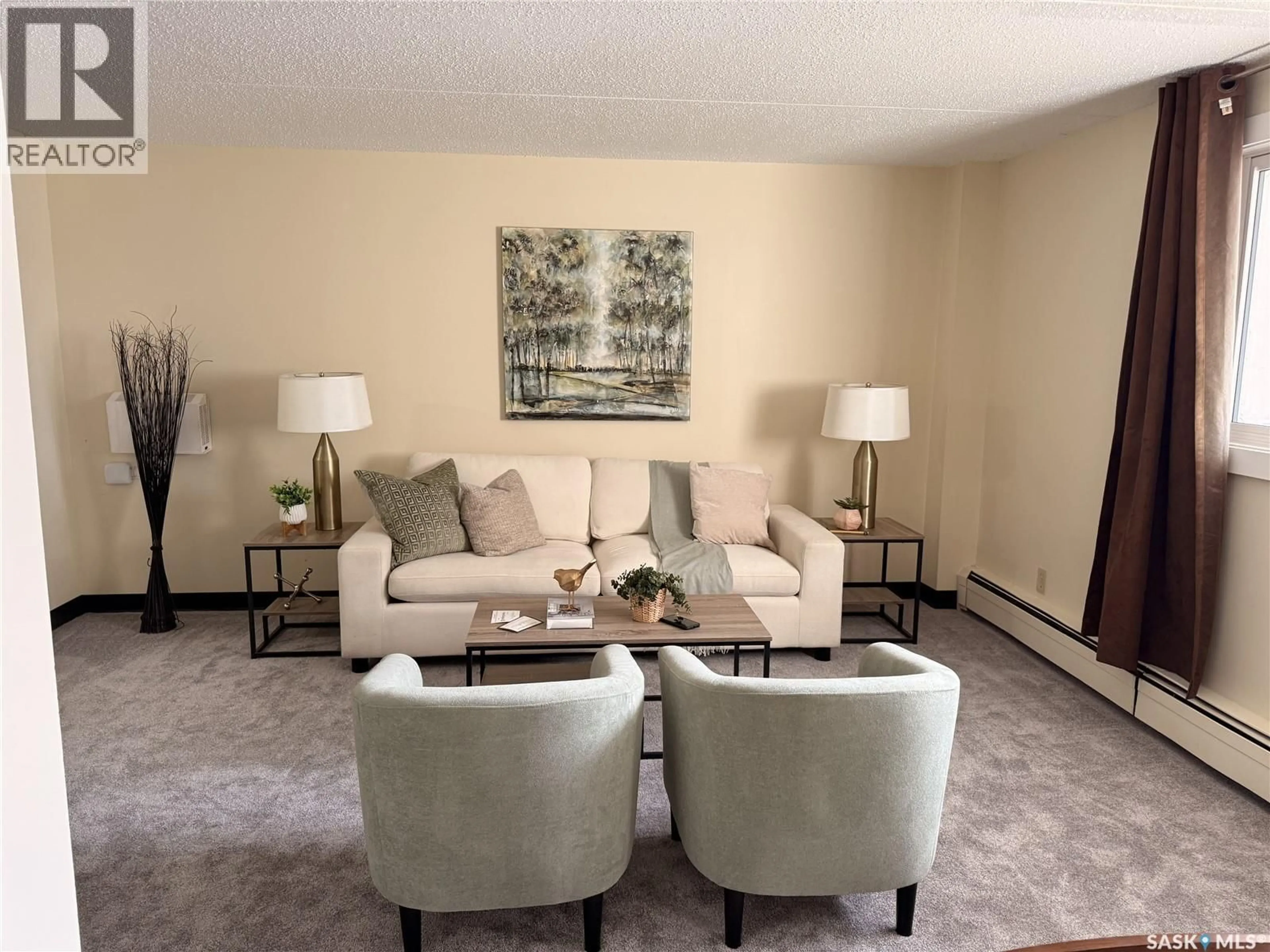Living room with furniture, carpet floor for 12 35 CENTENNIAL STREET, Regina Saskatchewan S4S6P8