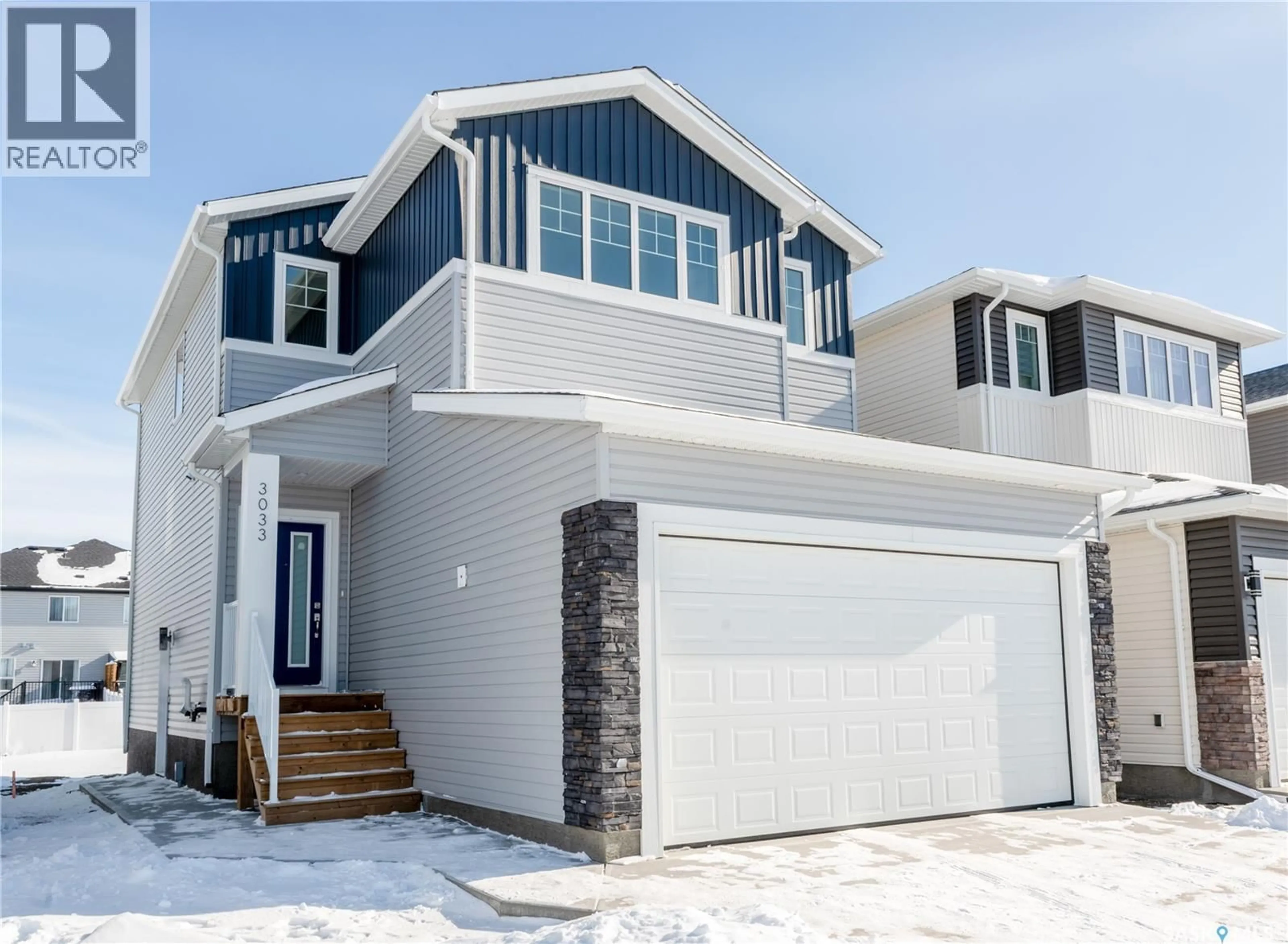 Home with vinyl exterior material, street for 3033 GREEN STONE ROAD, Regina Saskatchewan S4V3Z2