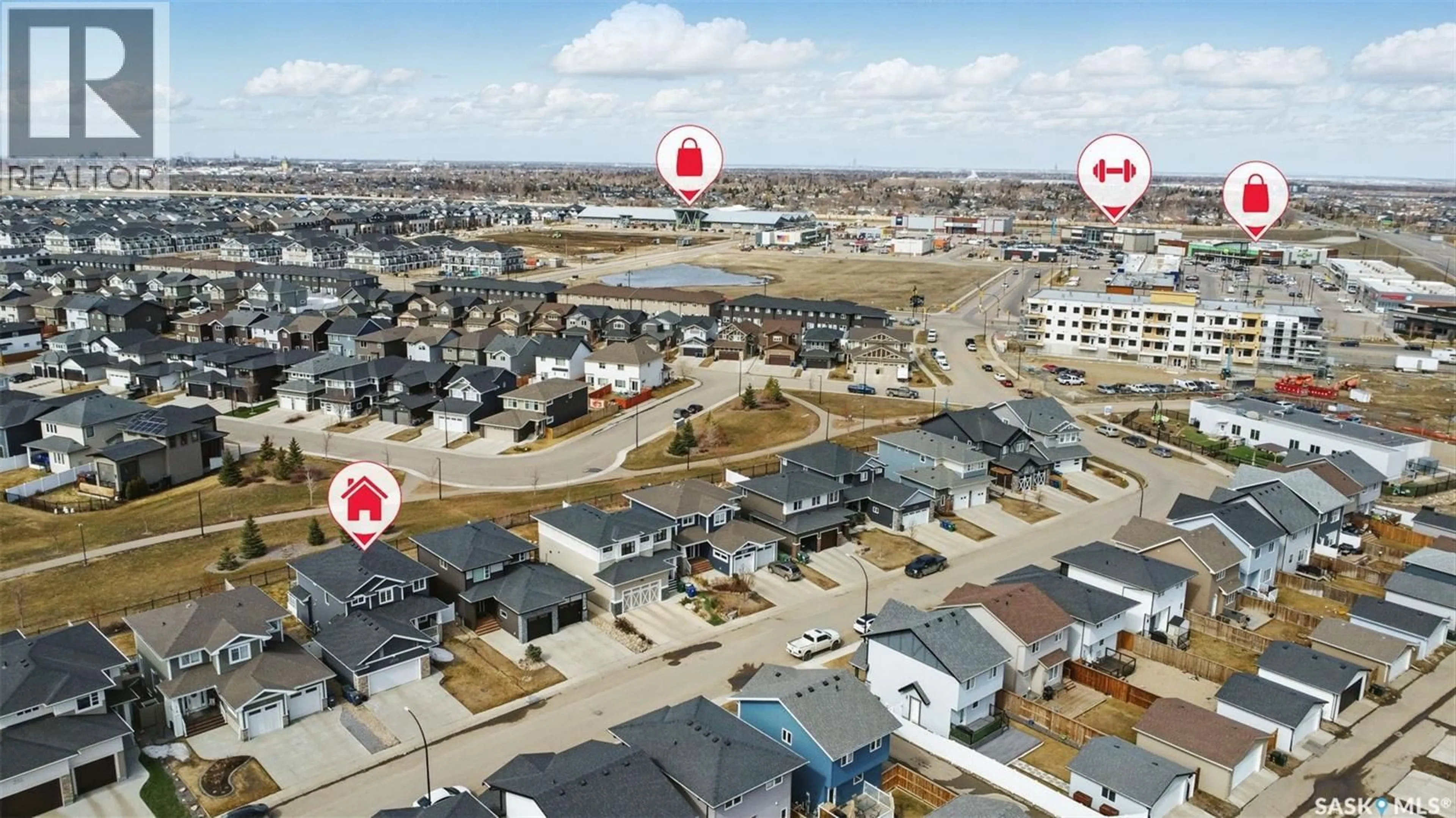 A pic from outside/outdoor area/front of a property/back of a property/a pic from drone, street for 306 SECORD WAY, Saskatoon Saskatchewan S7V0L9