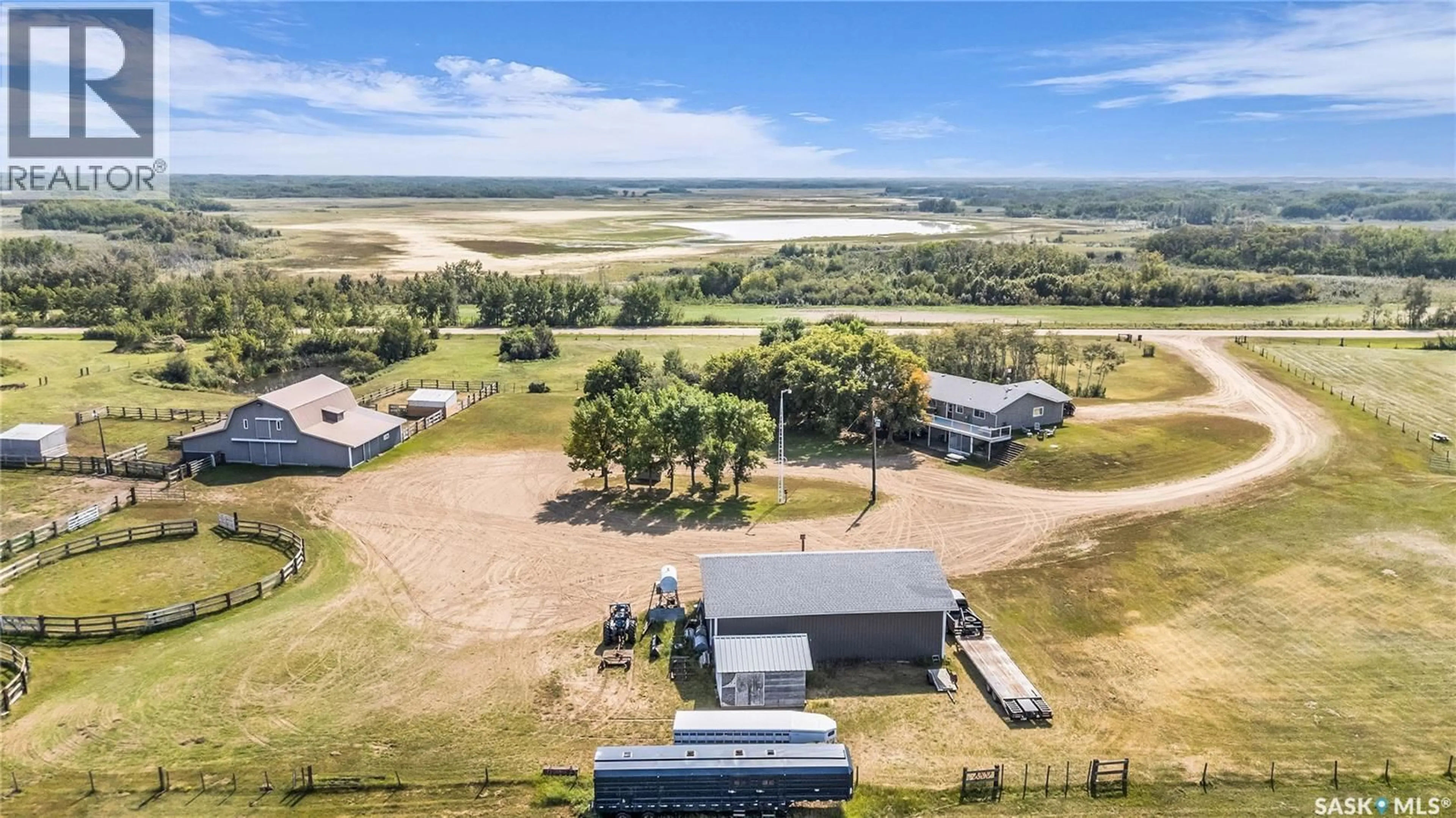 A pic from outside/outdoor area/front of a property/back of a property/a pic from drone, water/lake/river/ocean view for 80 ACRE SOUTH CORMAN HOBBY FARM, Corman Park Rm No. 344 Saskatchewan S7K3J8