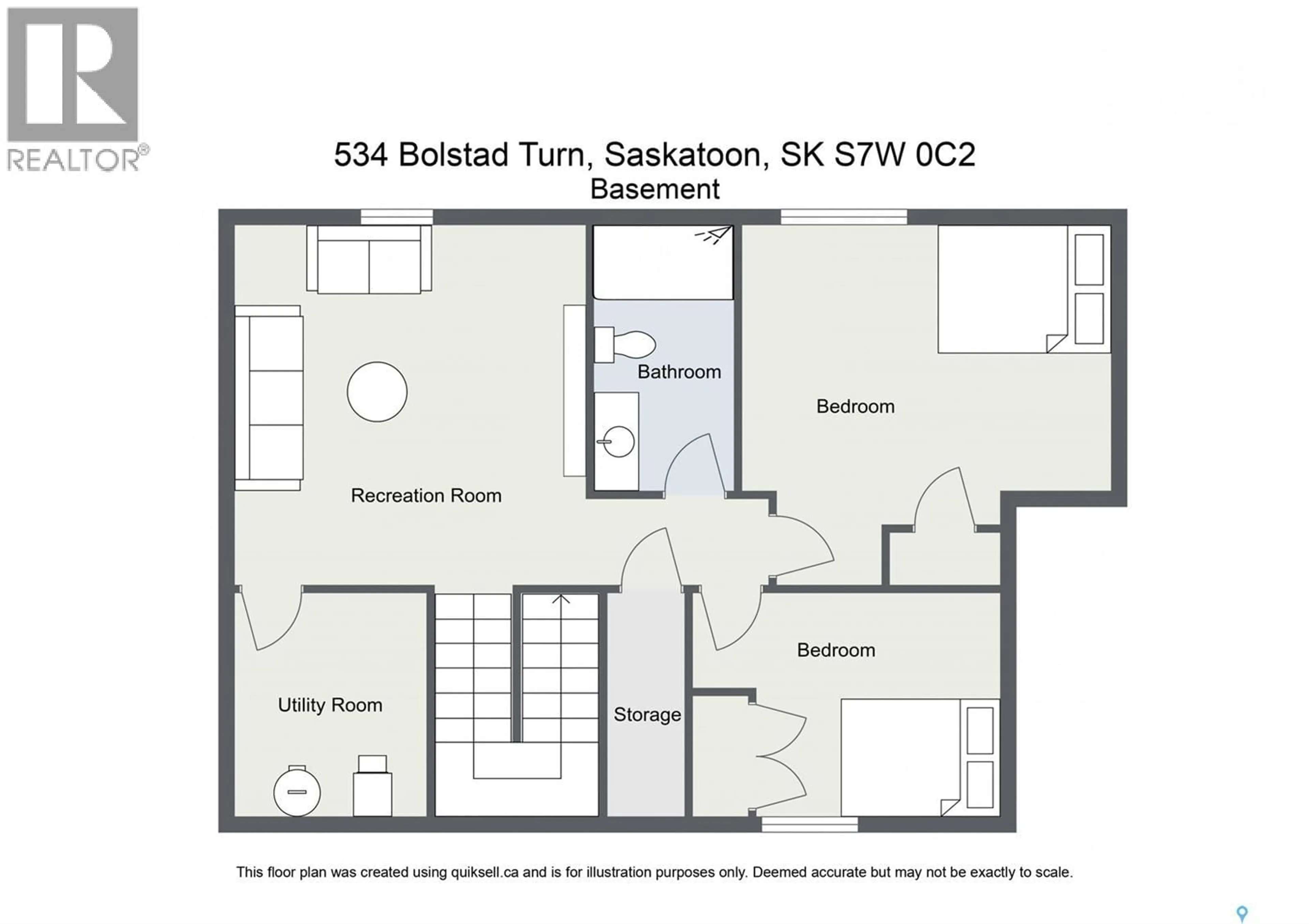 Floor plan for 534 BOLSTAD TURN, Saskatoon Saskatchewan S7W0X9