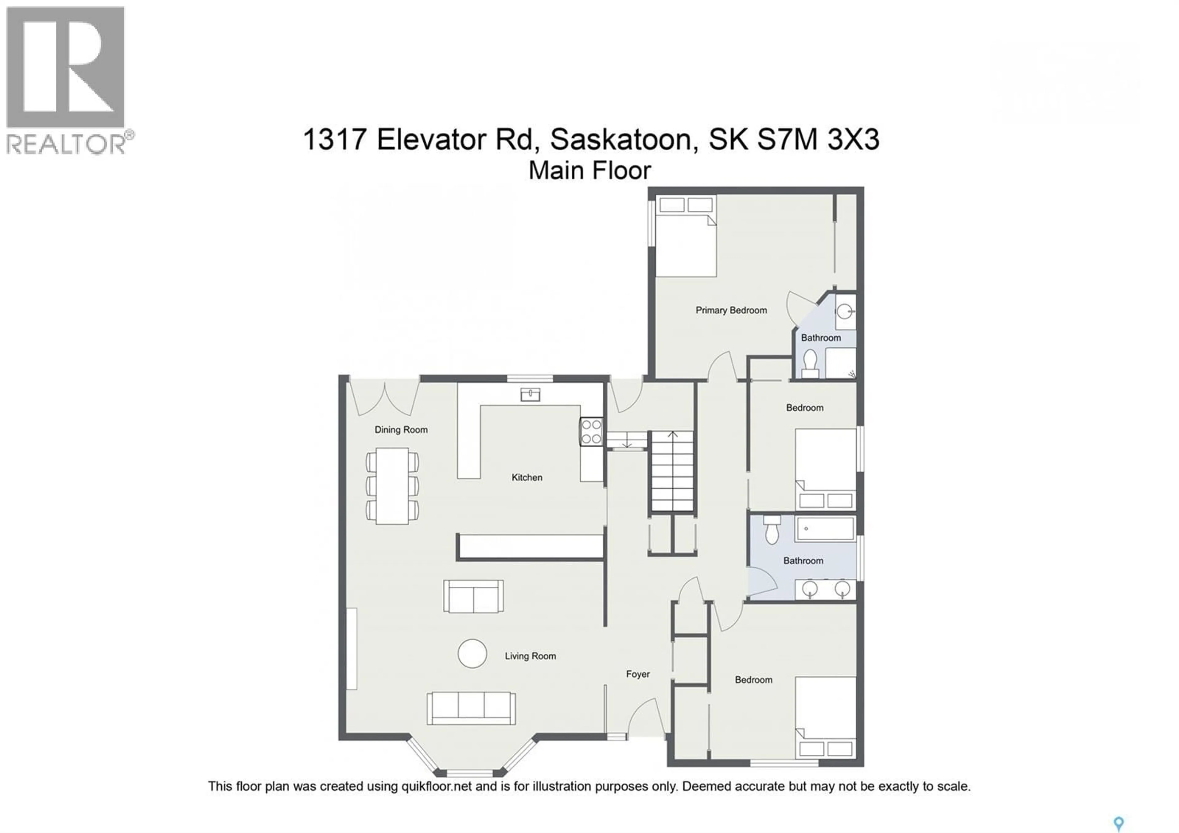 Floor plan for 1317 ELEVATOR ROAD, Saskatoon Saskatchewan S7M3X3