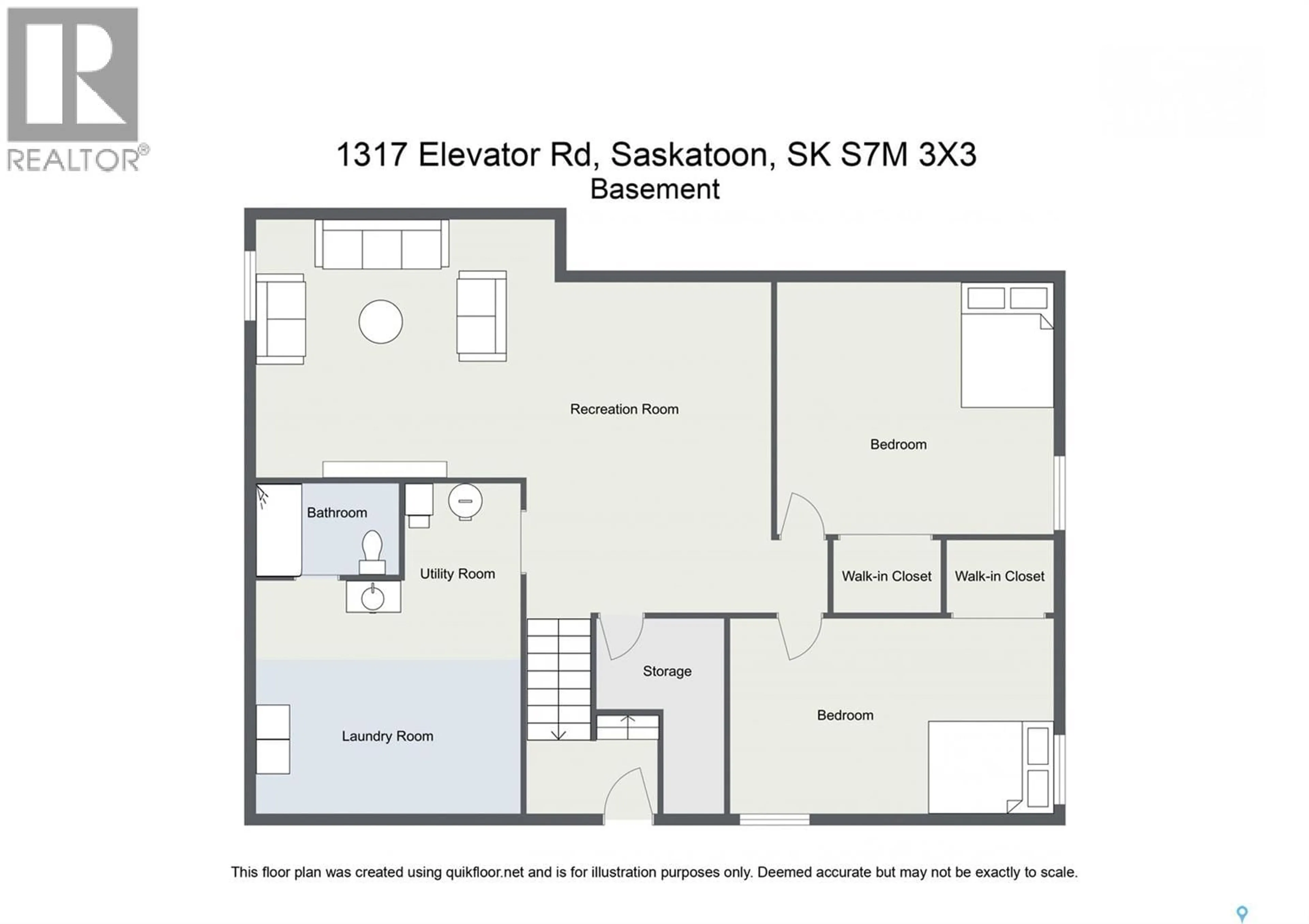 Floor plan for 1317 ELEVATOR ROAD, Saskatoon Saskatchewan S7M3X3