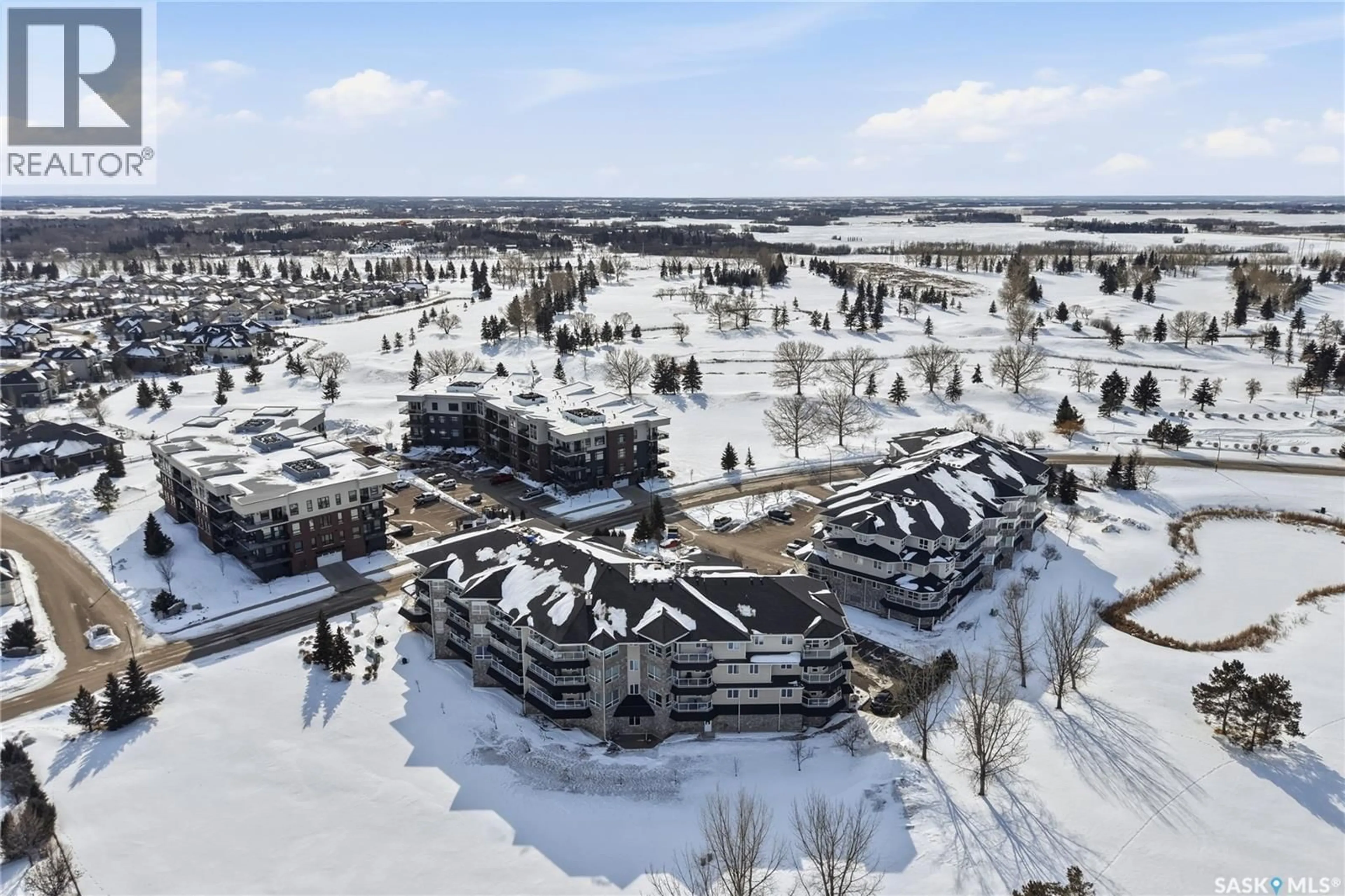 A pic from outside/outdoor area/front of a property/back of a property/a pic from drone, mountain view for 302 - 405 CARTWRIGHT STREET, Saskatoon Saskatchewan S7T0C8