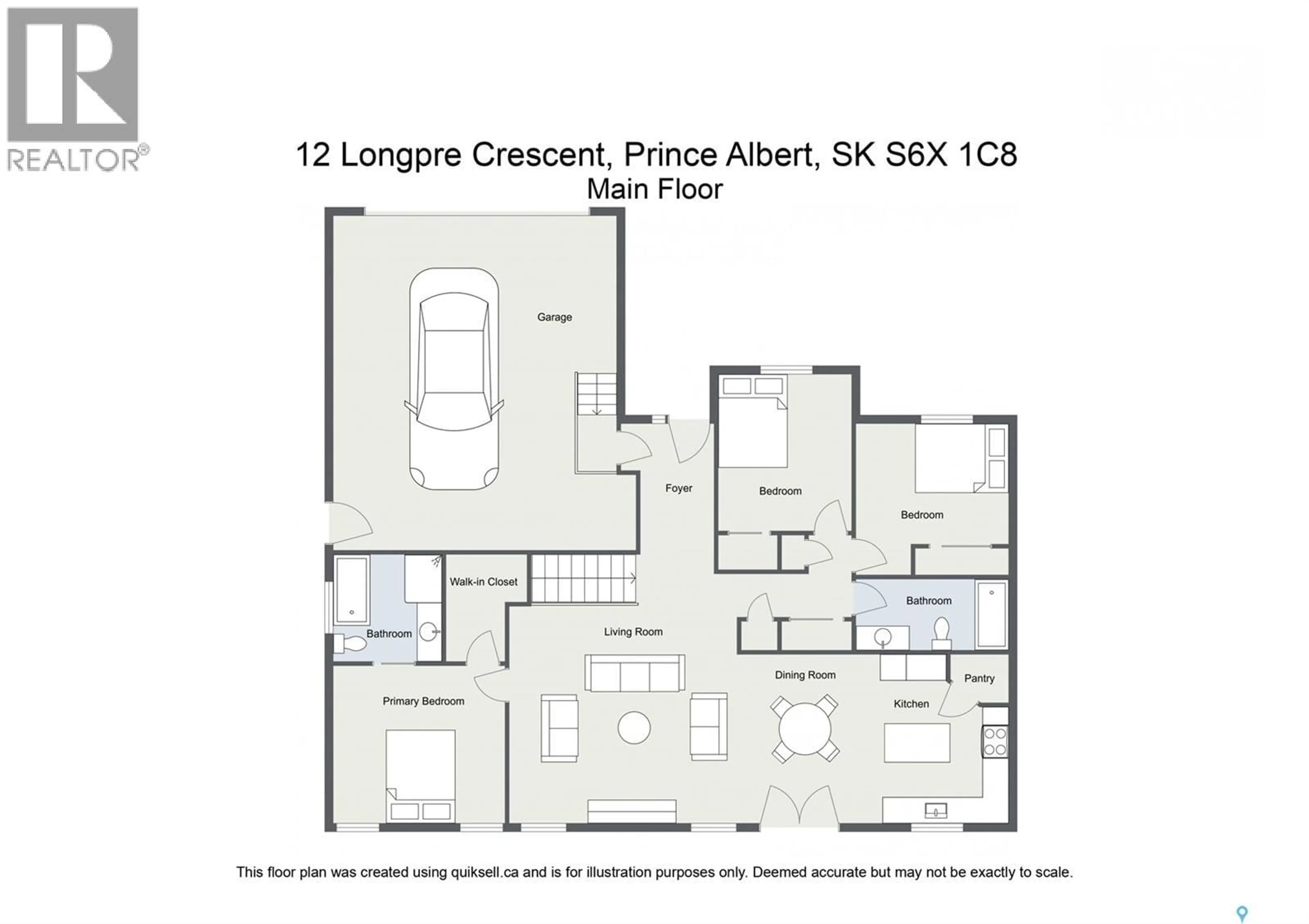 Floor plan for 12 LONGPRE CRESCENT, Prince Albert Saskatchewan S6X1C8