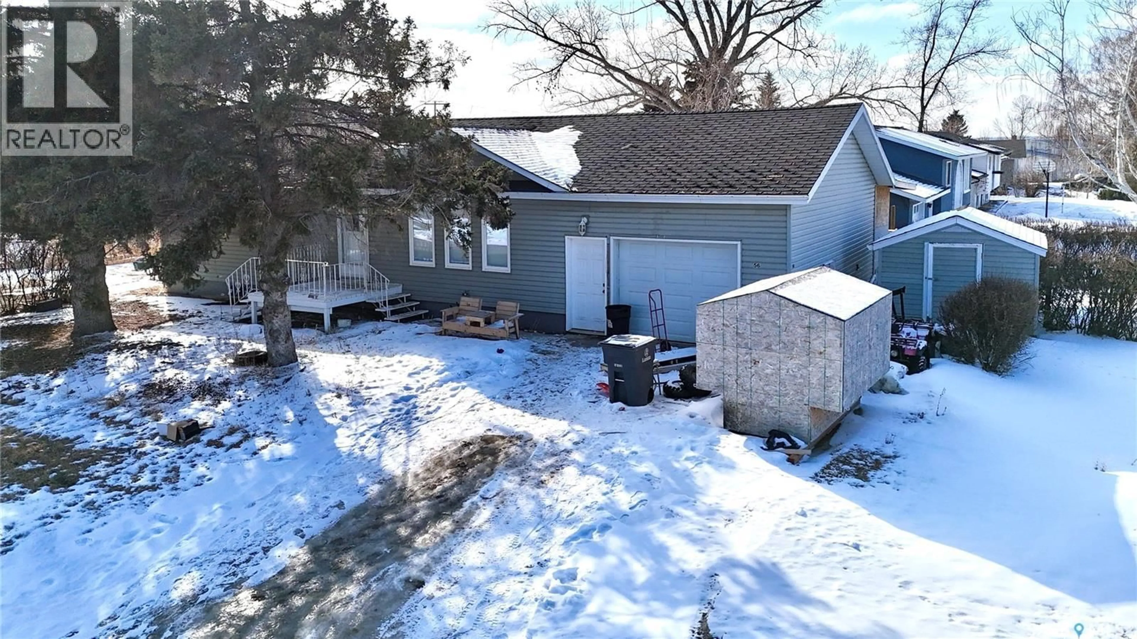 A pic from outside/outdoor area/front of a property/back of a property/a pic from drone, street for 56 TUFTS CRESCENT, Outlook Saskatchewan S0L2N0