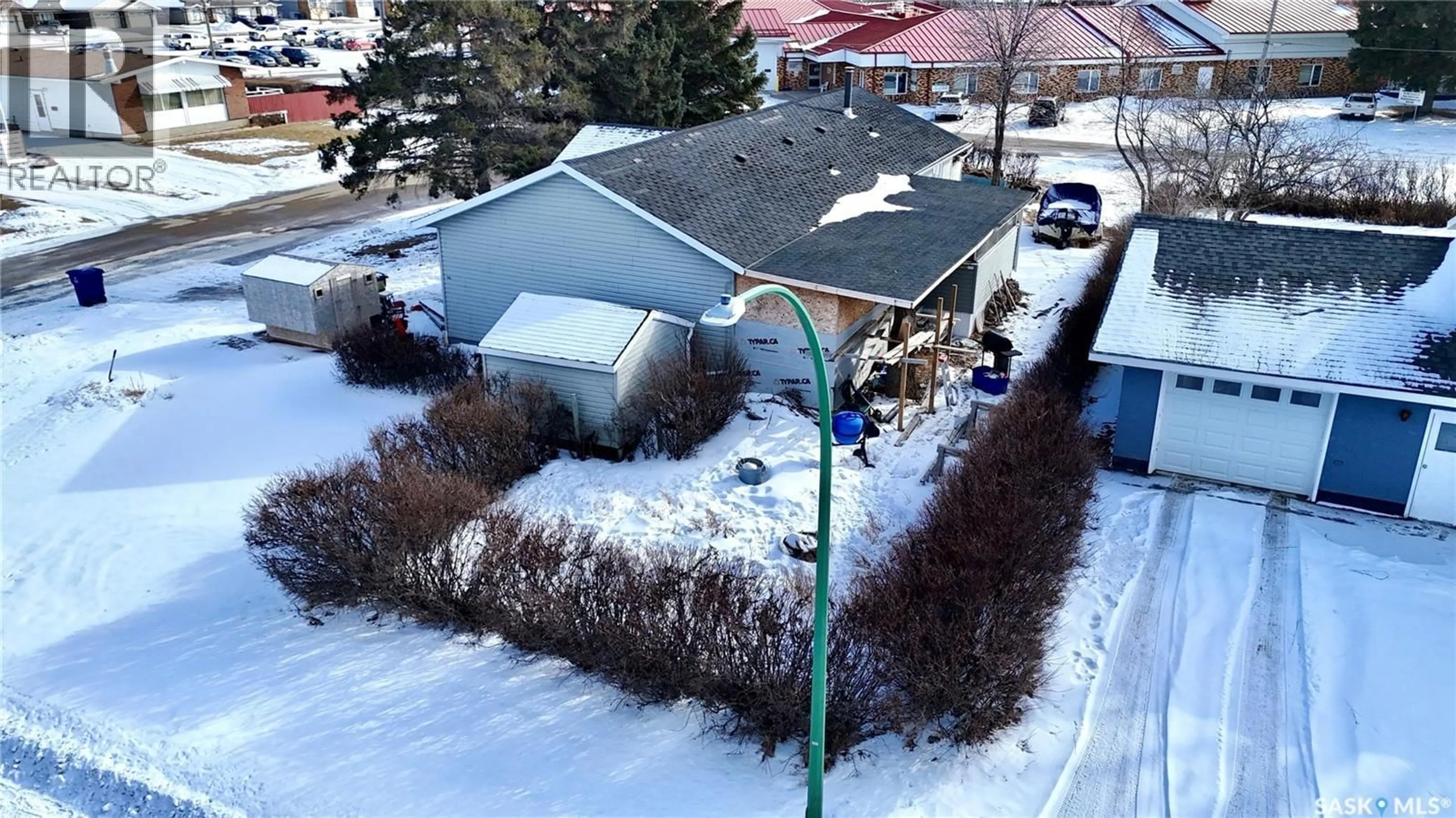 A pic from outside/outdoor area/front of a property/back of a property/a pic from drone, street for 56 TUFTS CRESCENT, Outlook Saskatchewan S0L2N0